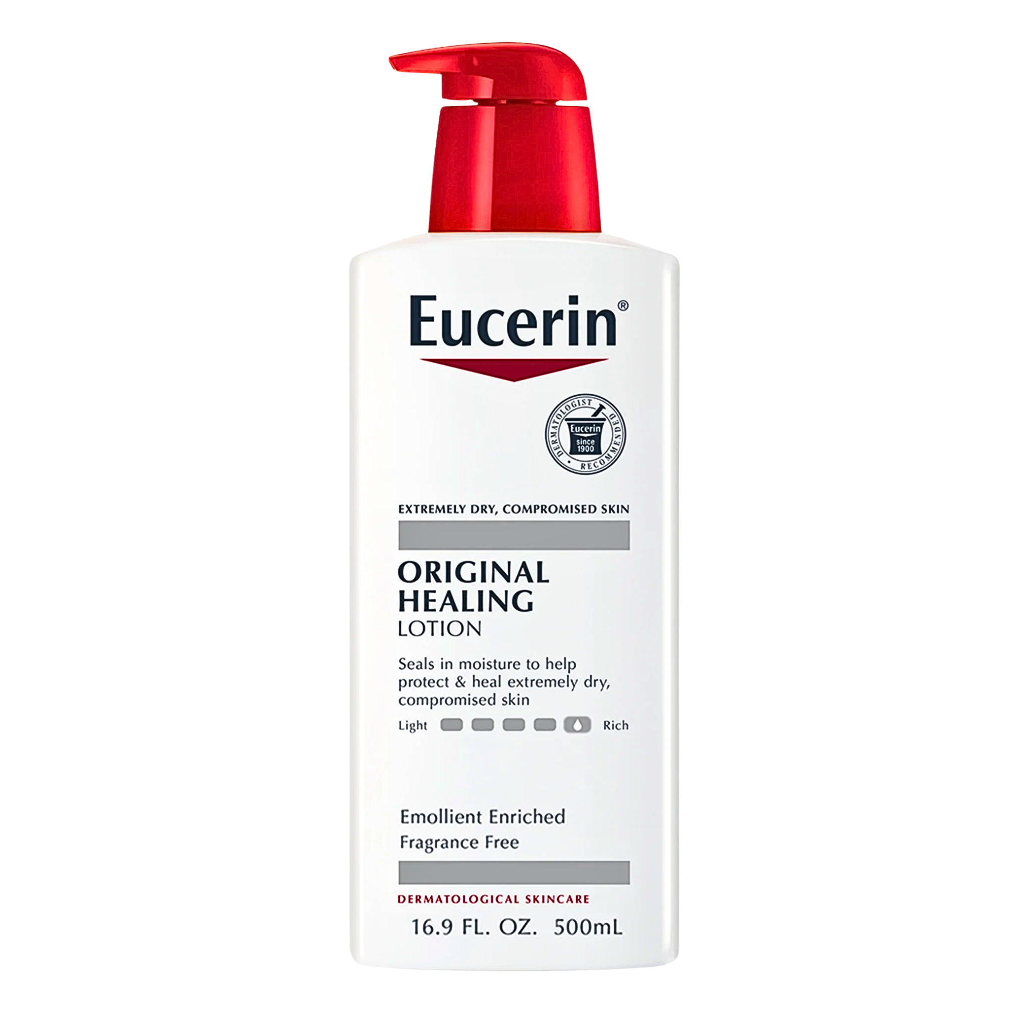 Eucerin, Original Healing Body Lotion, Rich and Soothing Moisture for Very Dry Skin, Fragrance-Free, 16.9 fl oz Bottle