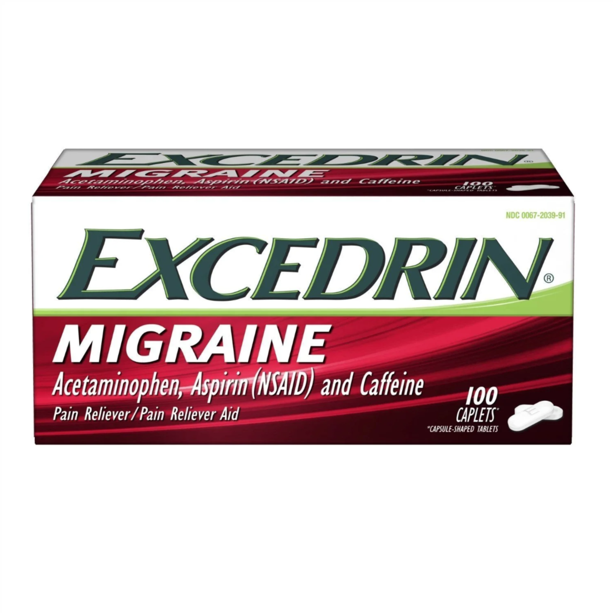 Excedrin Migraine Pain Reliever Caplets, 100 Ct