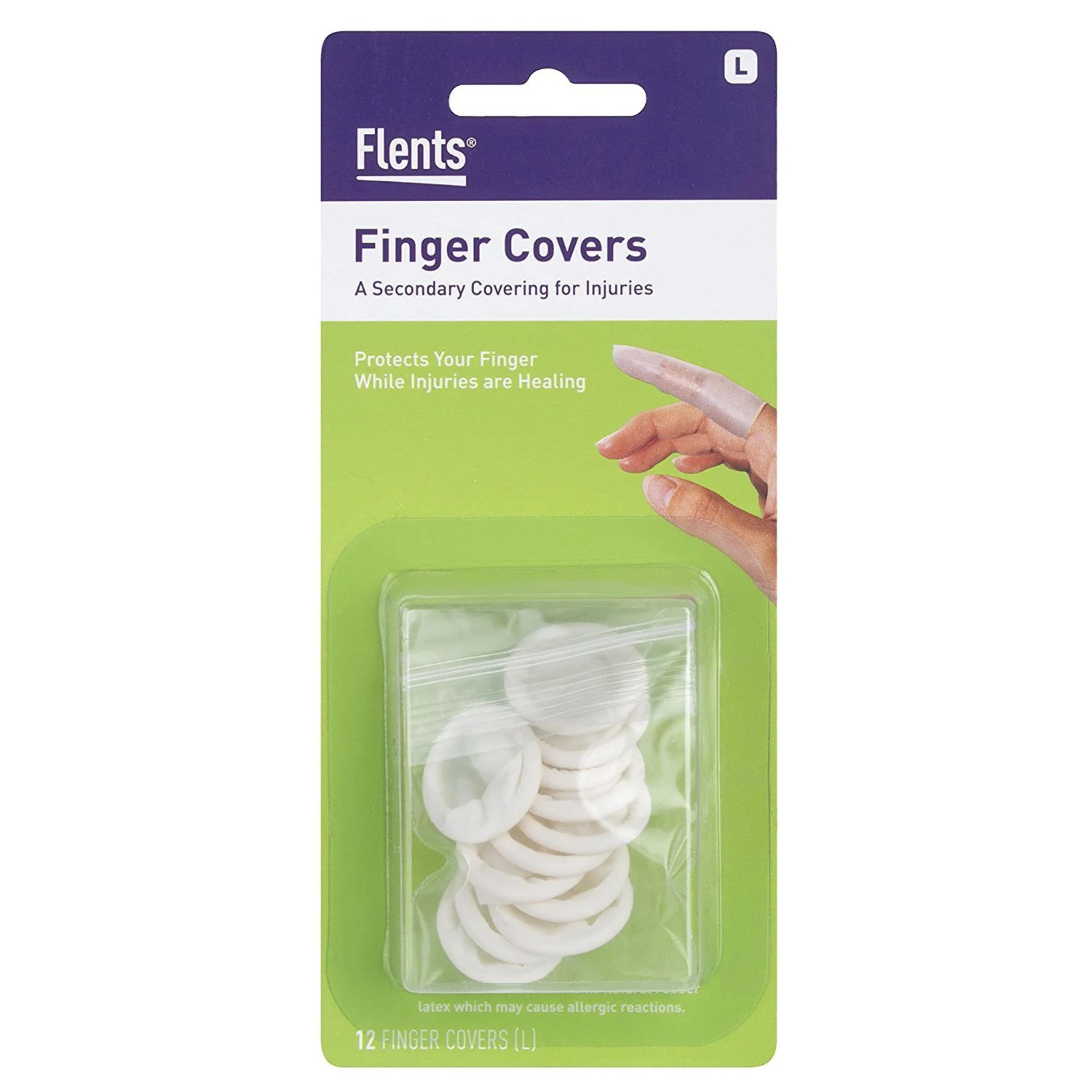 Flents, Finger Covers Latex Finger Cot, Protective and Comfortable for Daily Use, 12 Count