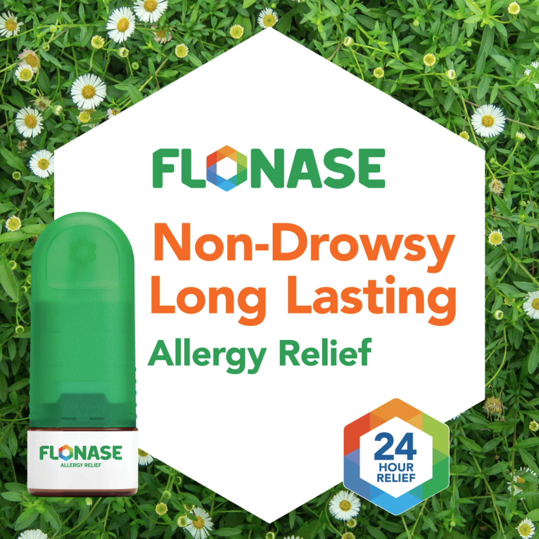 Flonase Allergy Relief Nasal Spray - Non-Drowsy 24HR Long Lasting Multi-Symptom - 72 Sprays