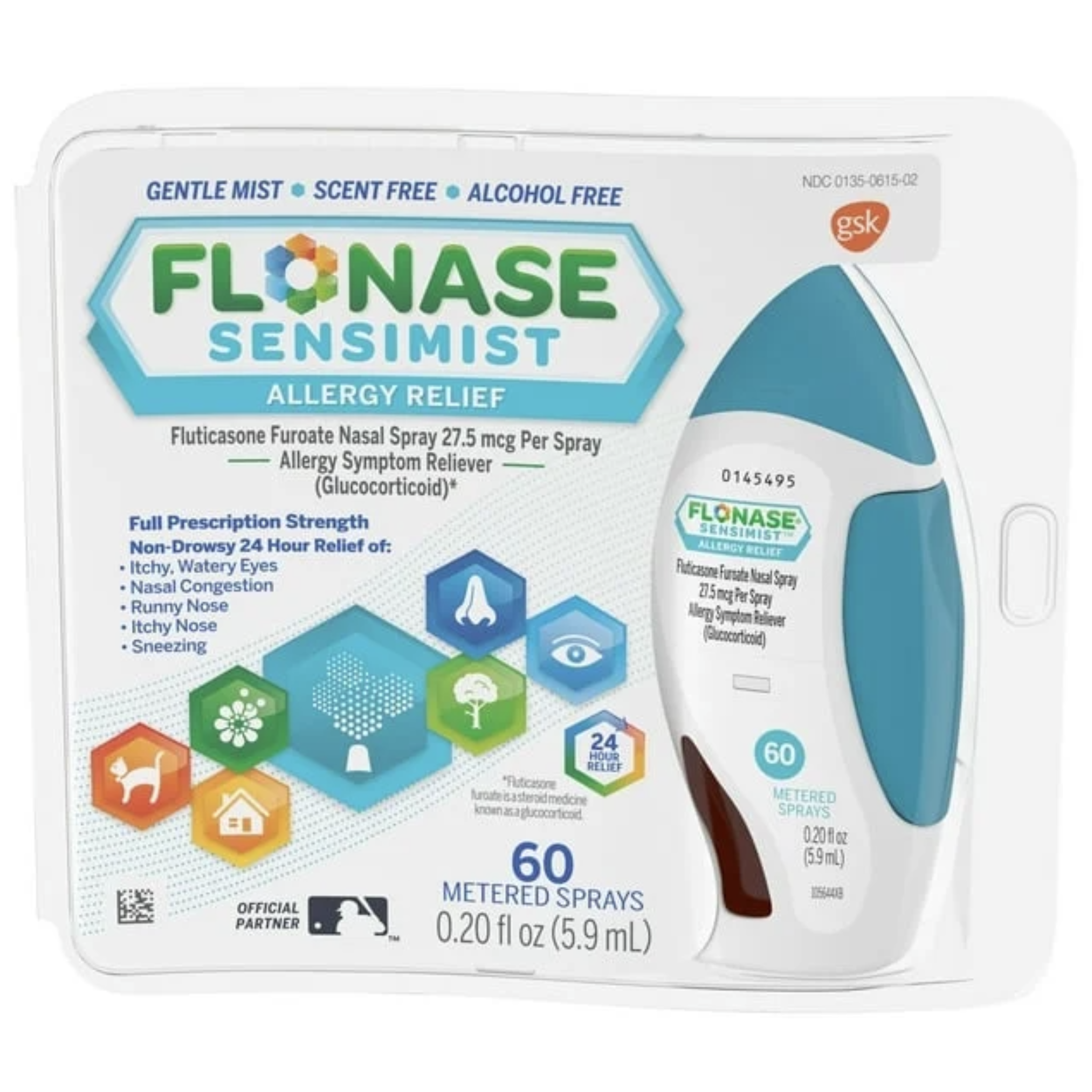 Flonase Sensimist Allergy Relief Nasal Spray Non-Drowsy Allergy Medicine - 60 Sprays