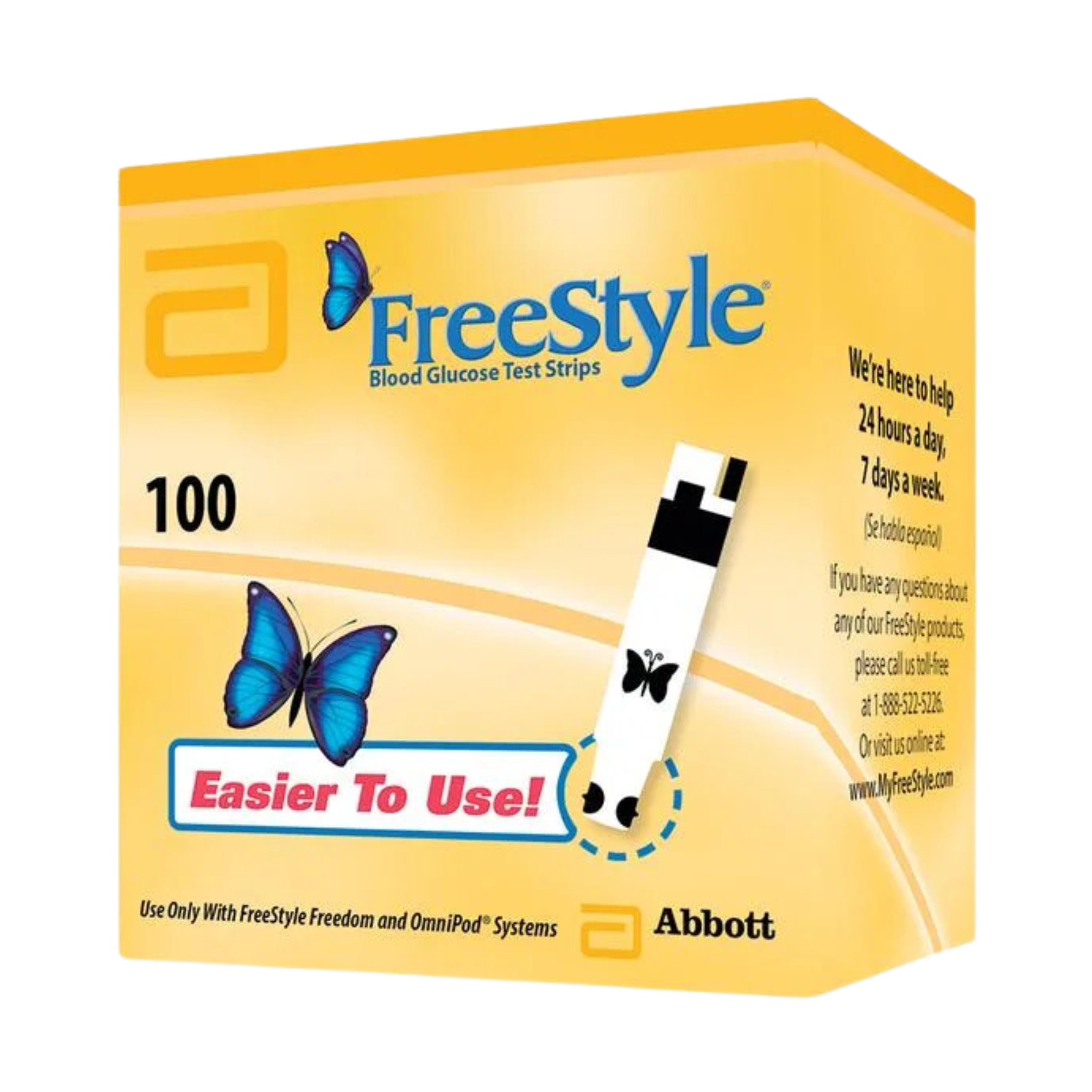 FreeStyle, Blood Glucose Test Strips, Highly Accurate Diabetes Monitoring, 100 Count