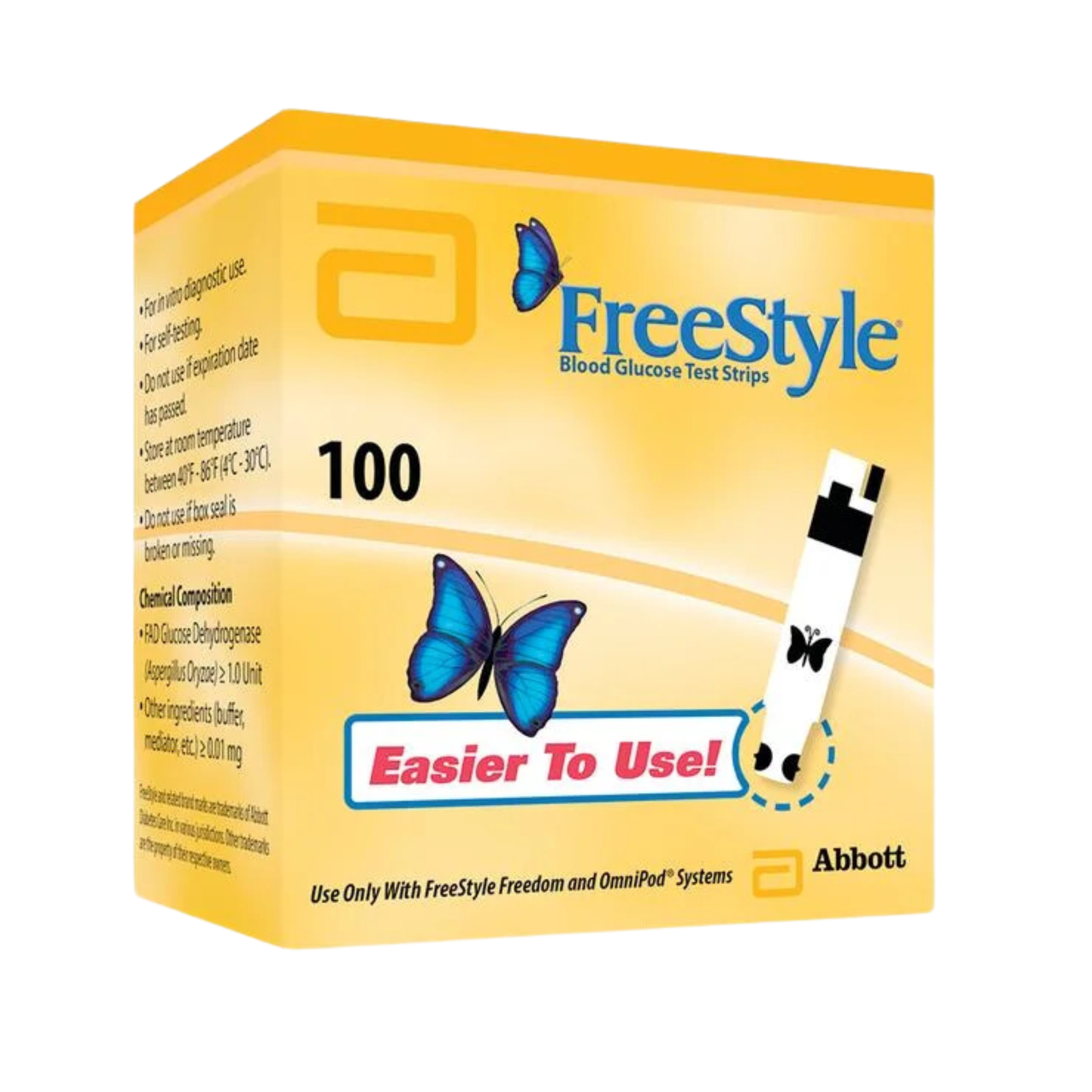 FreeStyle, Blood Glucose Test Strips, Highly Accurate Diabetes Monitoring, 100 Count