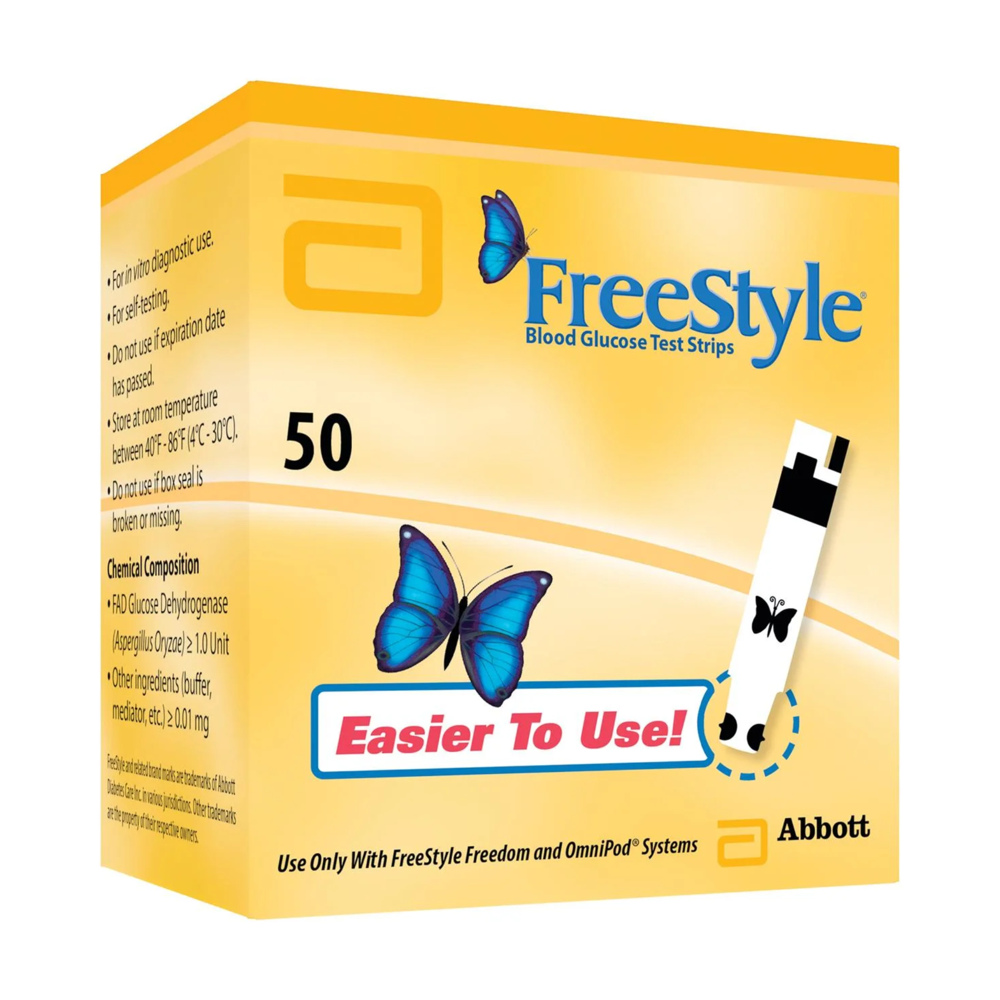 FreeStyle, Blood Glucose Test Strips, Highly Accurate Diabetes Monitoring, 50 Count