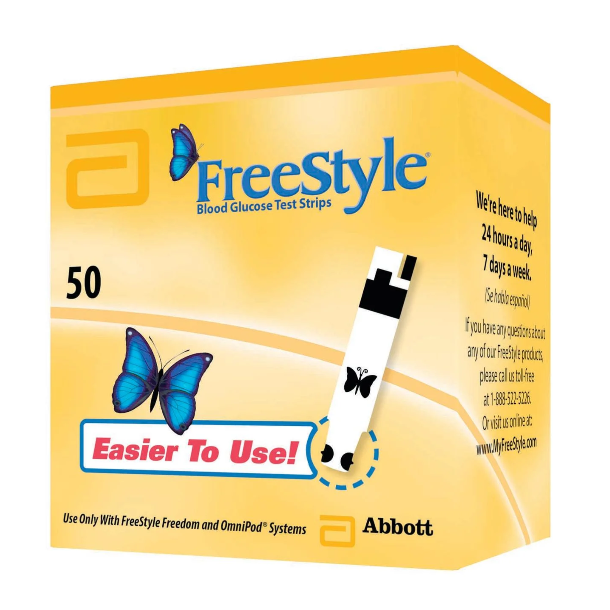 FreeStyle, Blood Glucose Test Strips, Highly Accurate Diabetes Monitoring, 50 Count