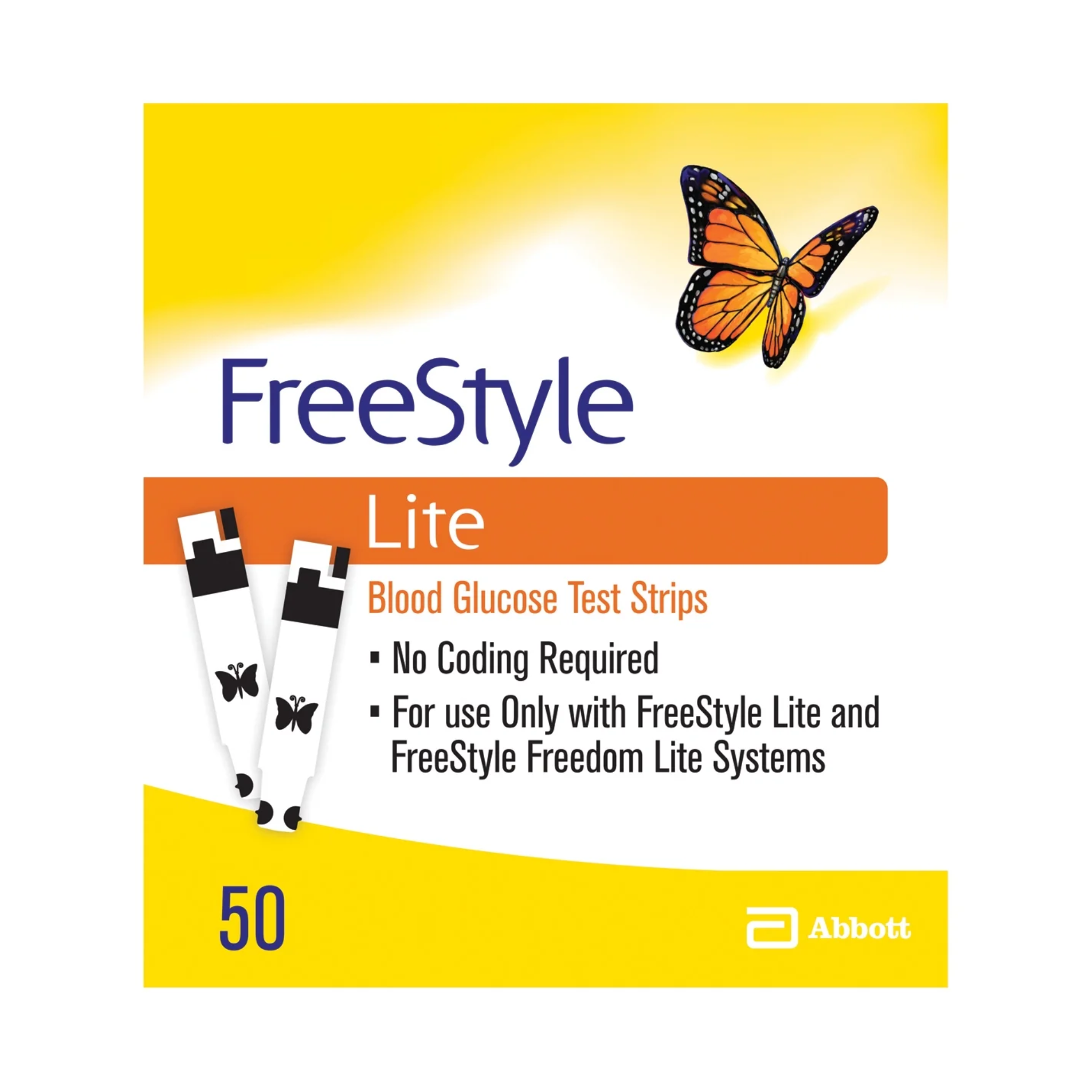 FreeStyle, Lite Blood Glucose Test Strips, Highly Accurate Diabetes Monitoring, 50 Count