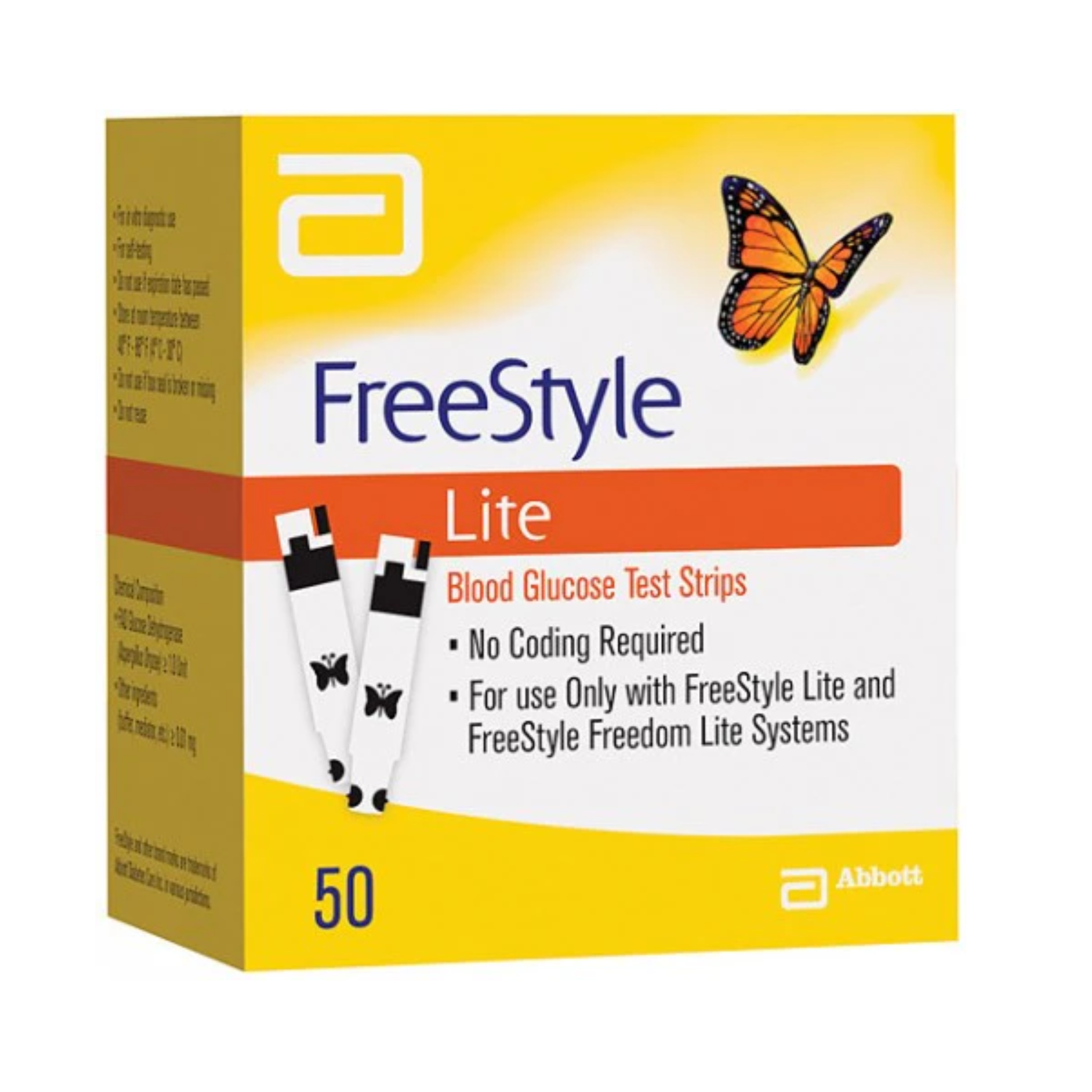 FreeStyle, Lite Blood Glucose Test Strips, Highly Accurate Diabetes Monitoring, 50 Count