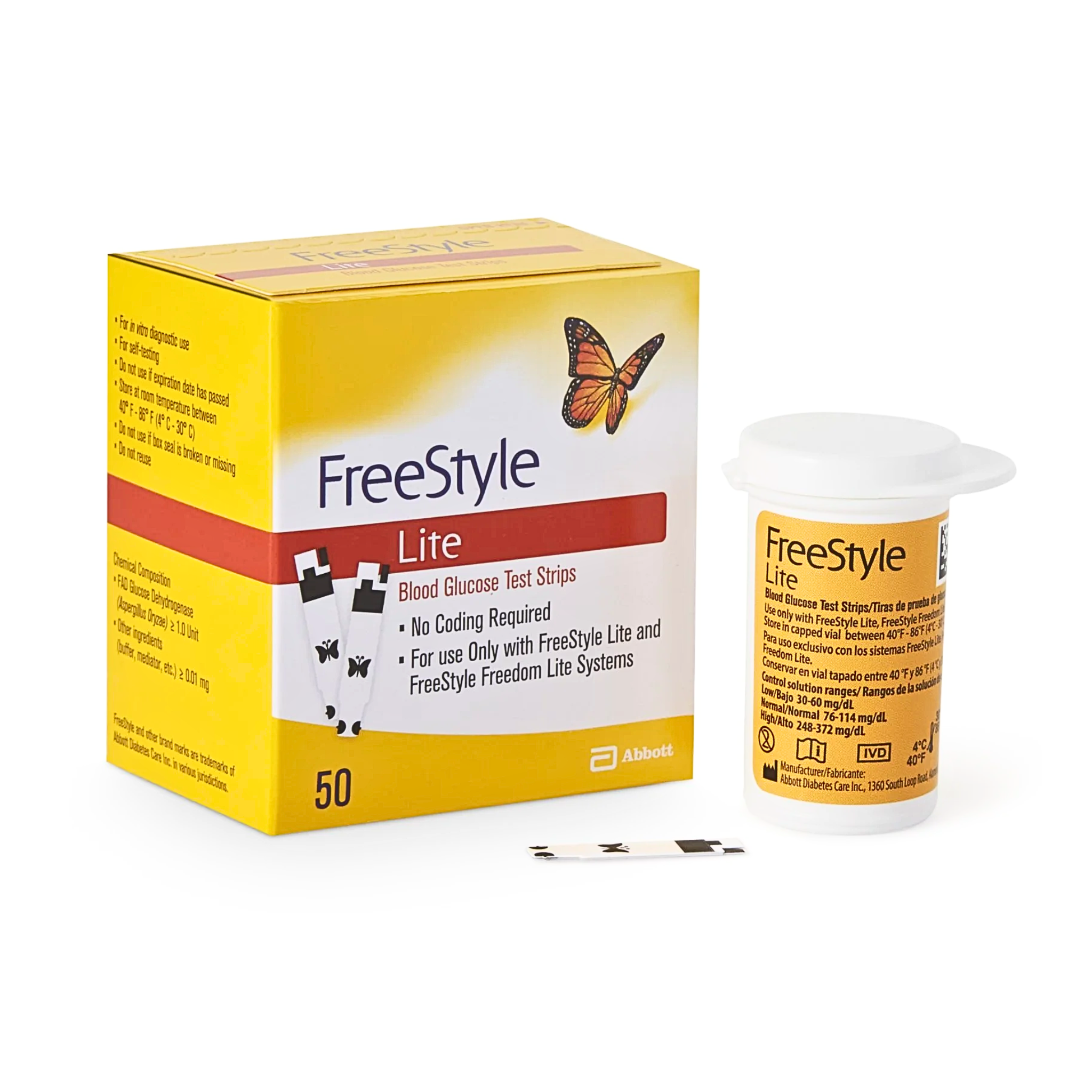 FreeStyle, Lite Blood Glucose Test Strips, Highly Accurate Diabetes Monitoring, 50 Count