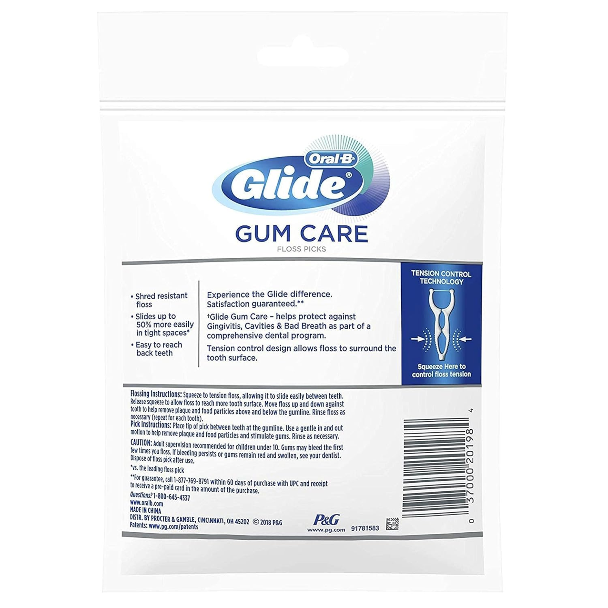 GLIDE, Pro-Health Advanced Floss Picks, Convenient and Effective Plaque Removal, 30 Each