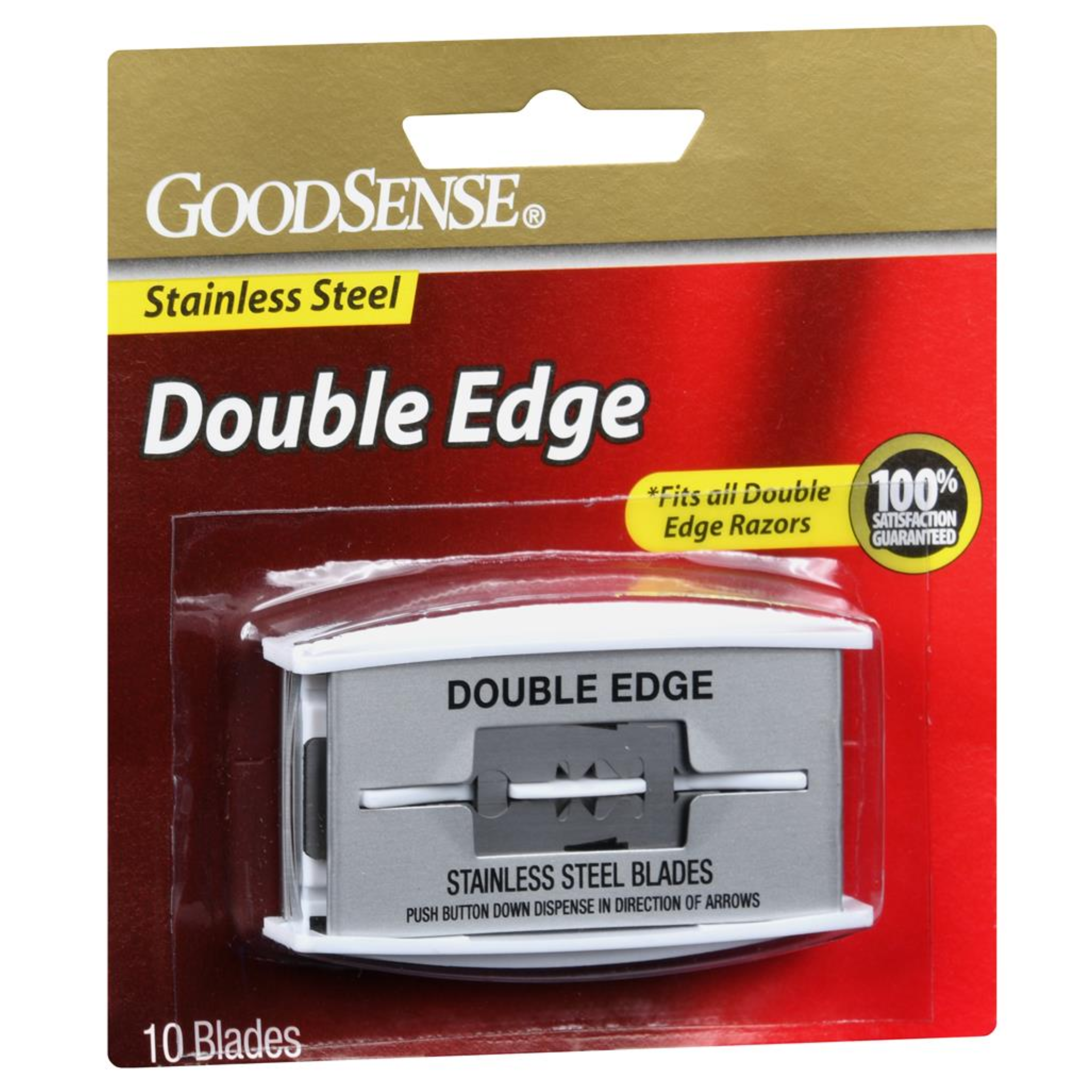 GoodSense, Double Edge Stainless Steel Blades, Durable and Sharp for Precision Shaving, 10 Count