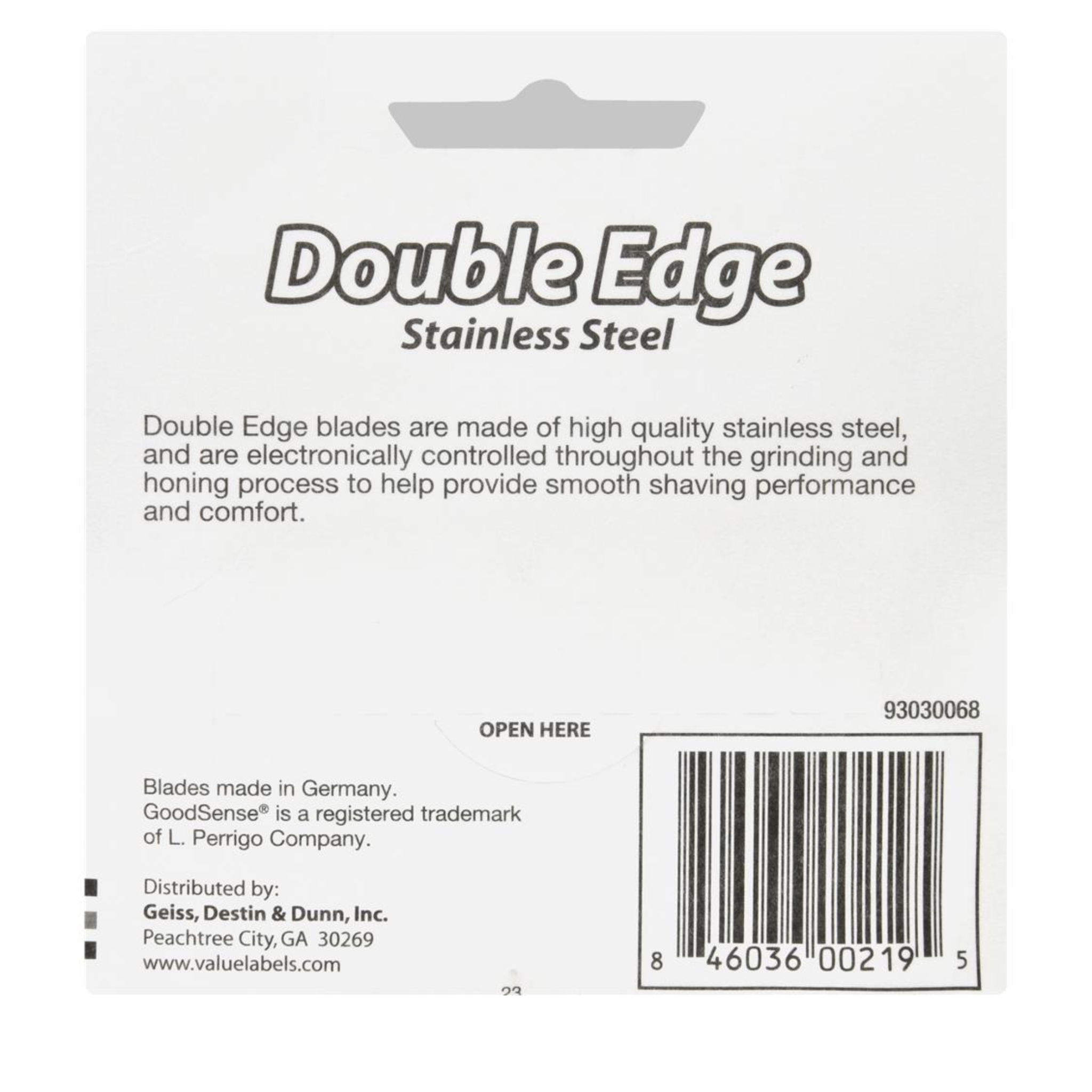 GoodSense, Double Edge Stainless Steel Blades, Durable and Sharp for Precision Shaving, 10 Count