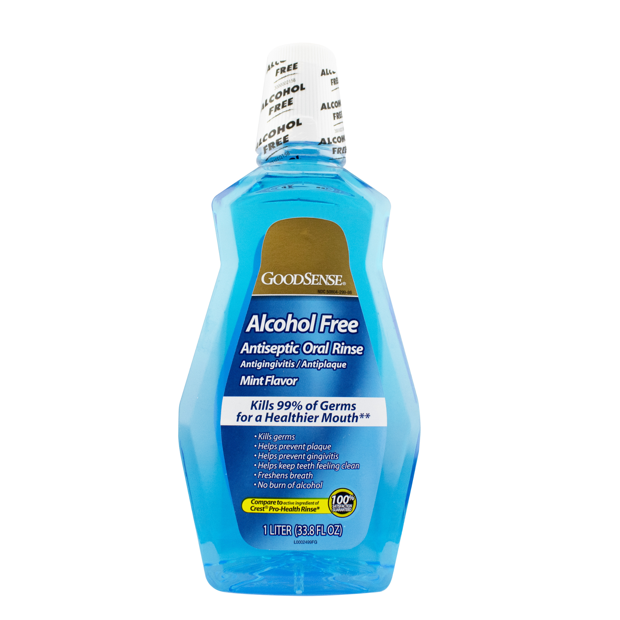 GoodSense, Alcohol-Free Antiseptic Oral Rinse, Mint Flavor, Helps Prevent Germs & Freshens Breath, 1 Liter