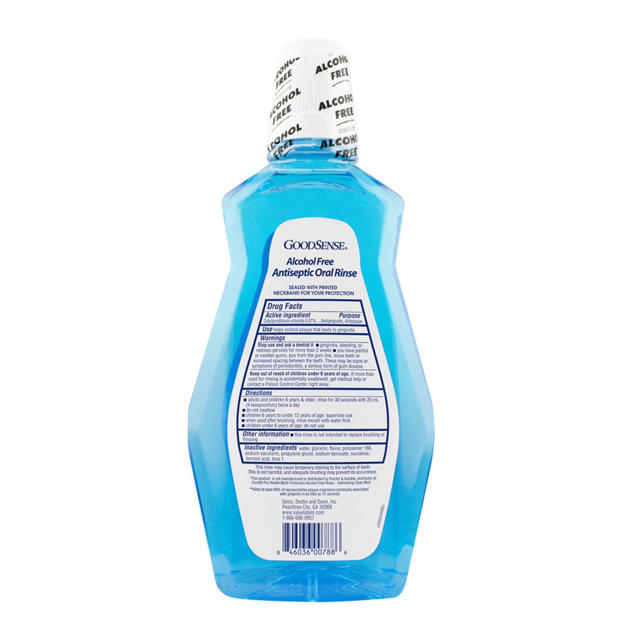 GoodSense, Alcohol-Free Antiseptic Oral Rinse, Mint Flavor, Helps Prevent Germs & Freshens Breath, 1 Liter