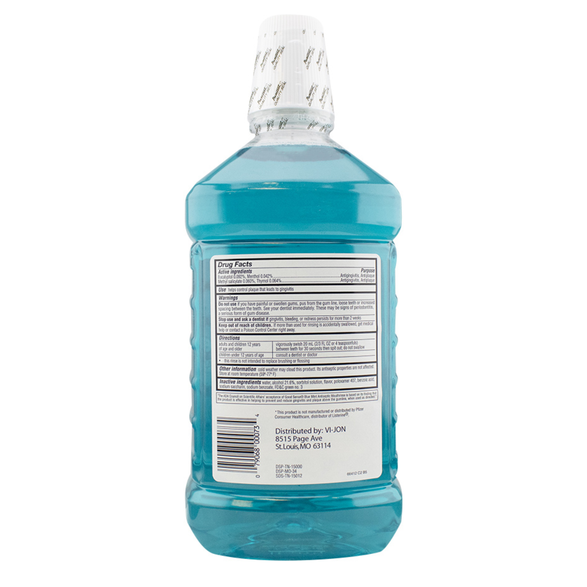 GoodSense, Antiseptic Mouth Rinse, Blue Mint Flavor, Powerful Germ-Fighting Formula for Oral Hygiene, 1.5 Liter