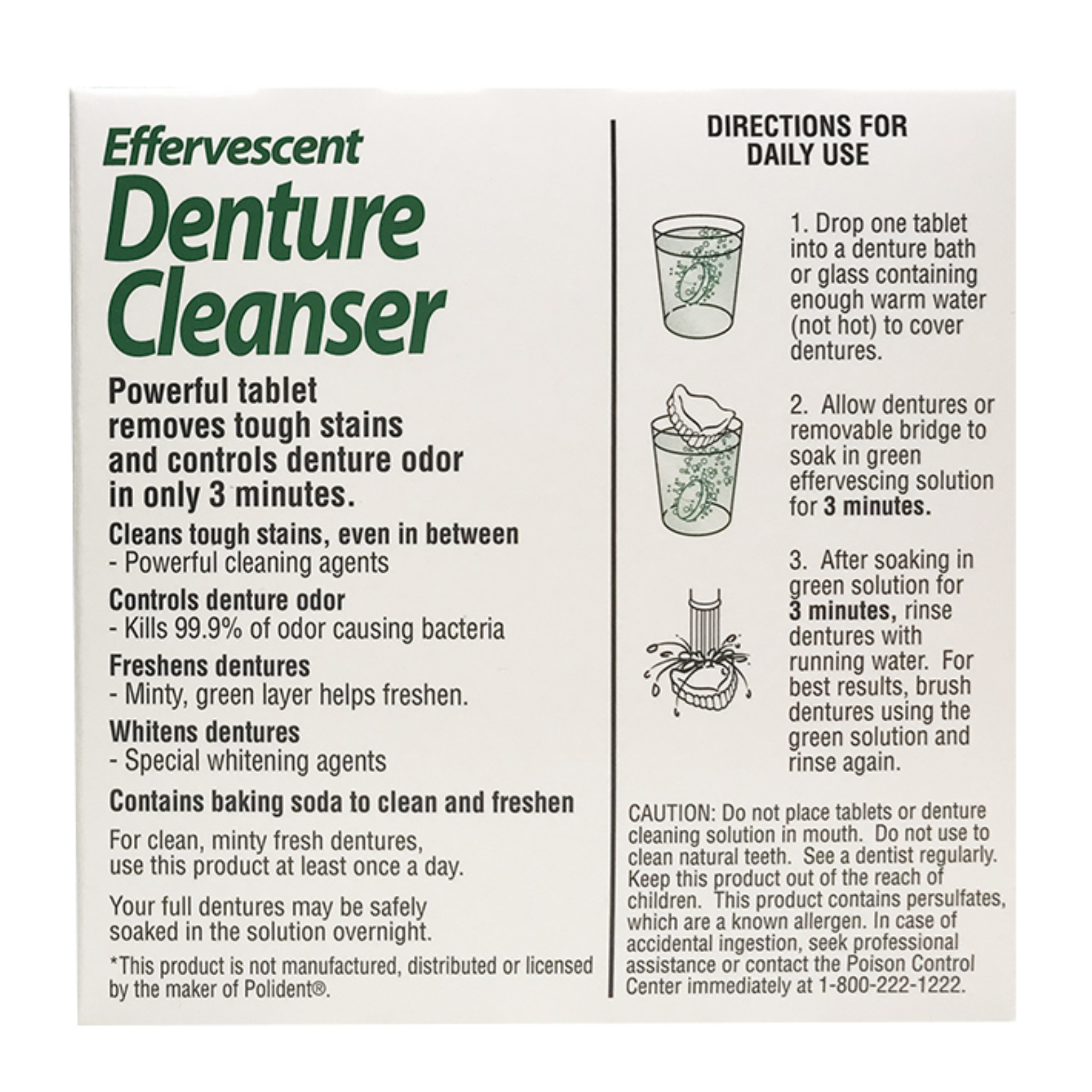 GoodSense, Effervescent Denture Cleanser Tabs, Mint Flavor for Fresh and Clean Dentures, 40 Count