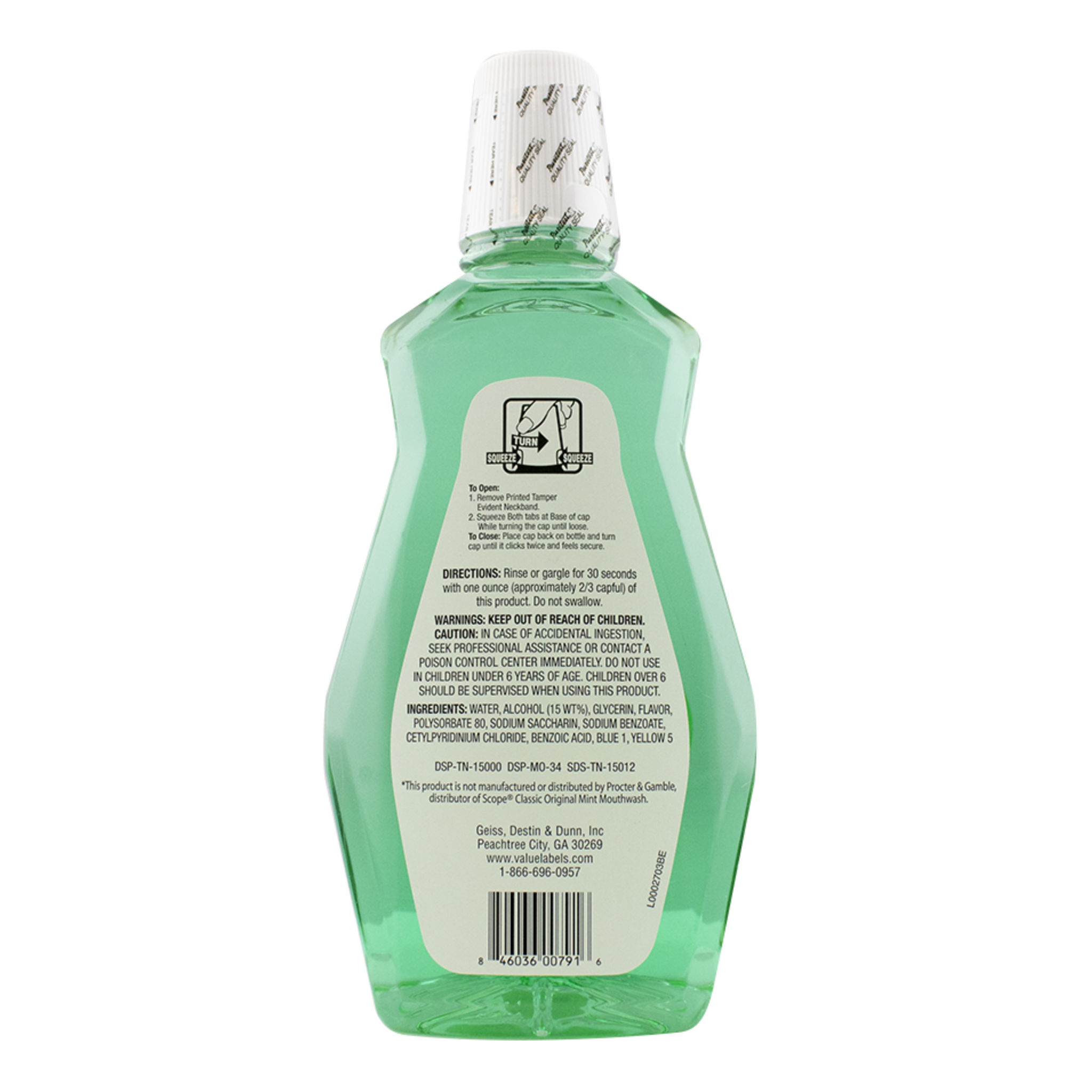 GoodSense, Mouthwash, Minty Fresh Flavor, Clean and Refreshing Oral Care Solution, 1 Liter