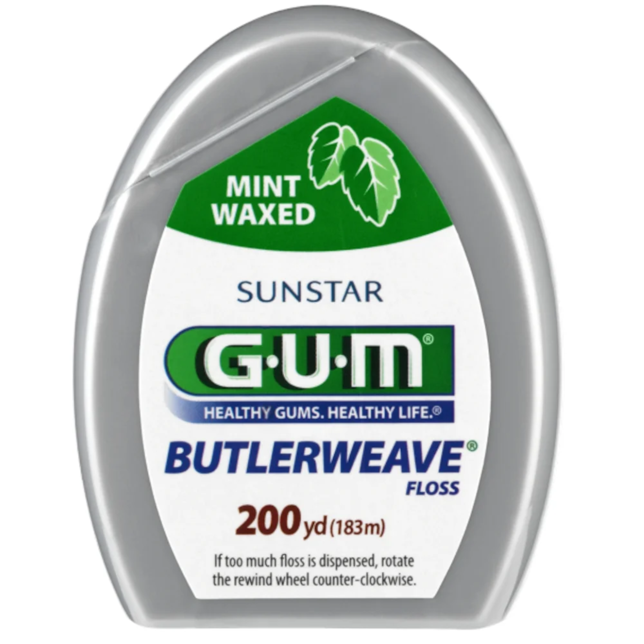 GUM, Butlerweave Floss, Mint Waxed for Smooth and Effective Cleaning, 200 yd