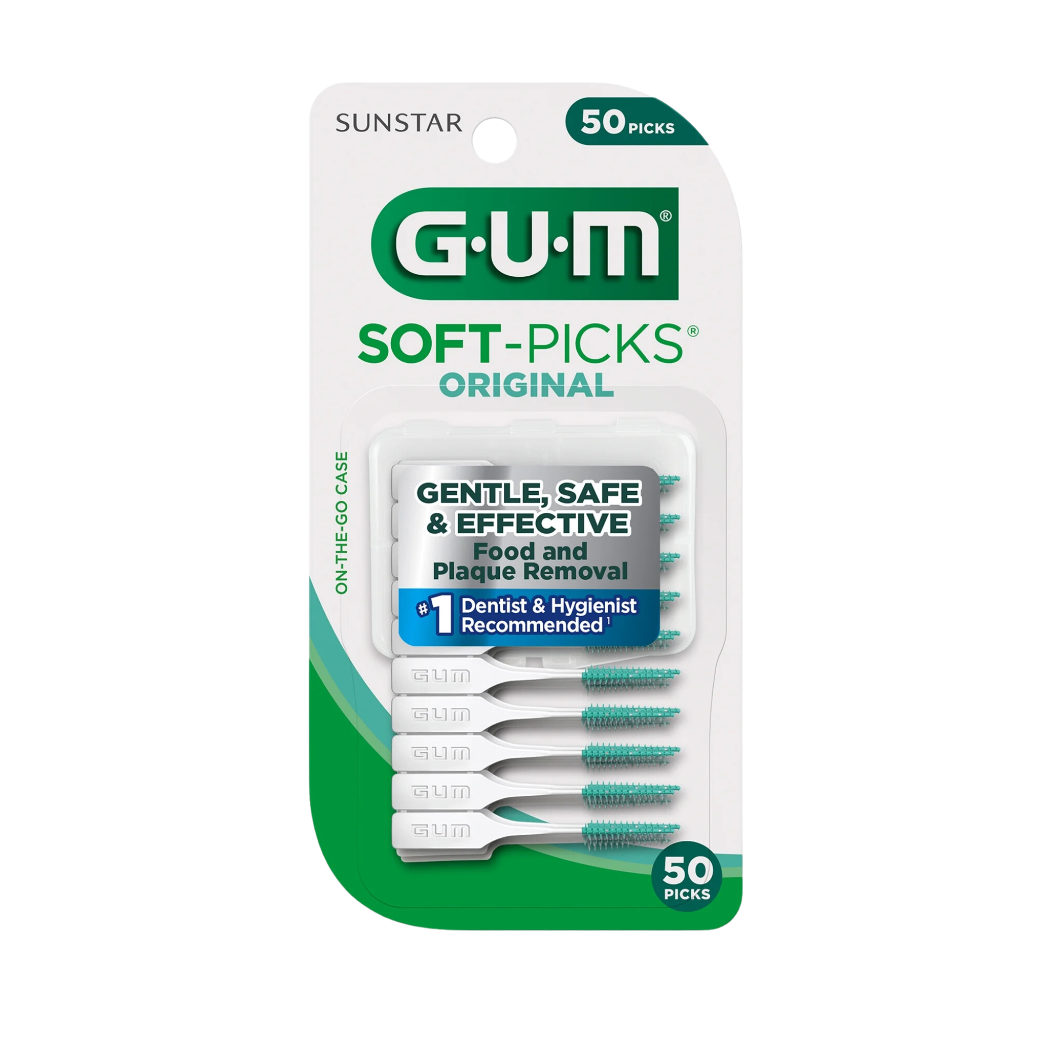 GUM, Soft-Picks Original, Dentist Recommended Dental Picks for Effective Plaque Removal, 50 Count