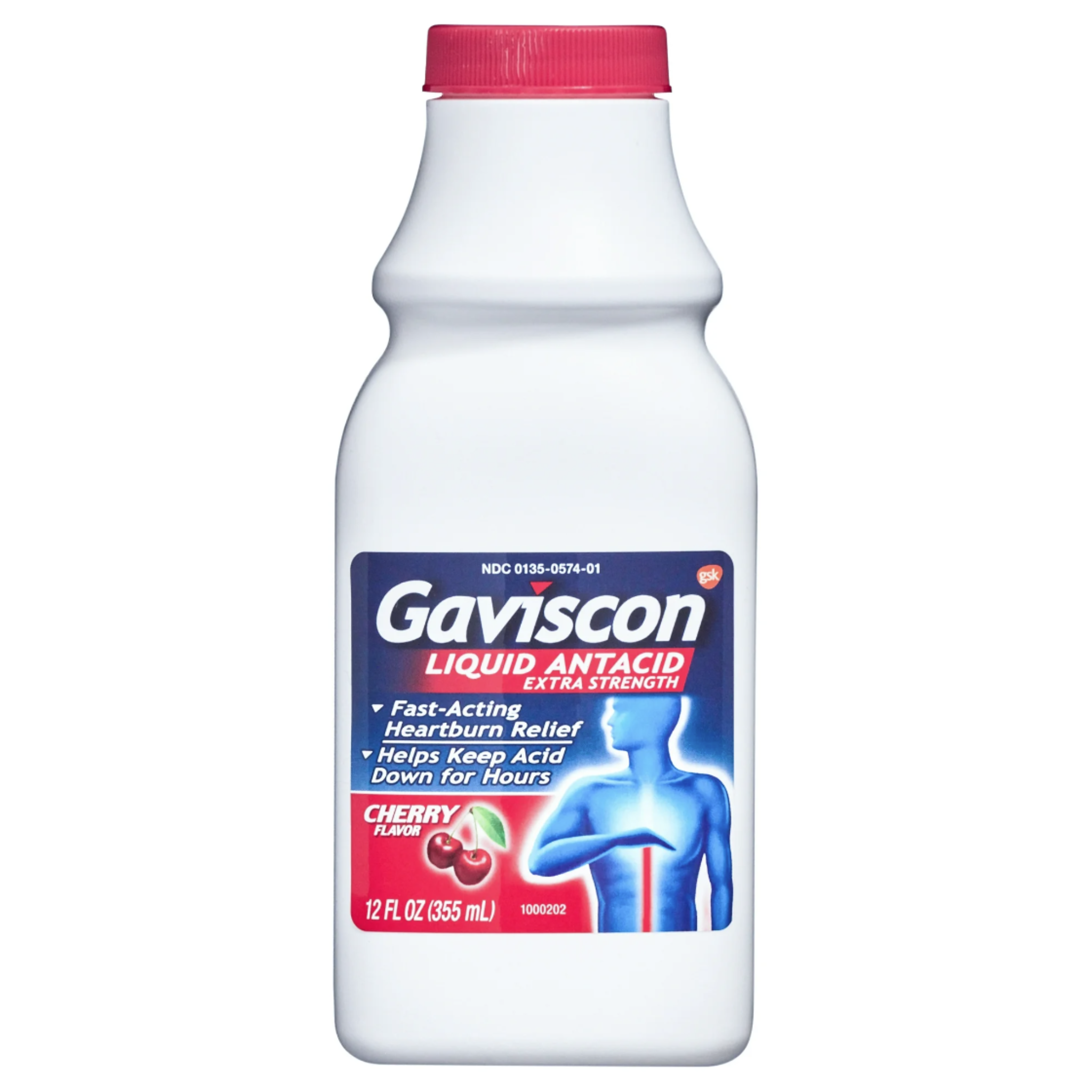 Gaviscon Extra Strength Liquid Antacid for Heartburn Relief, Cherry, 12 oz