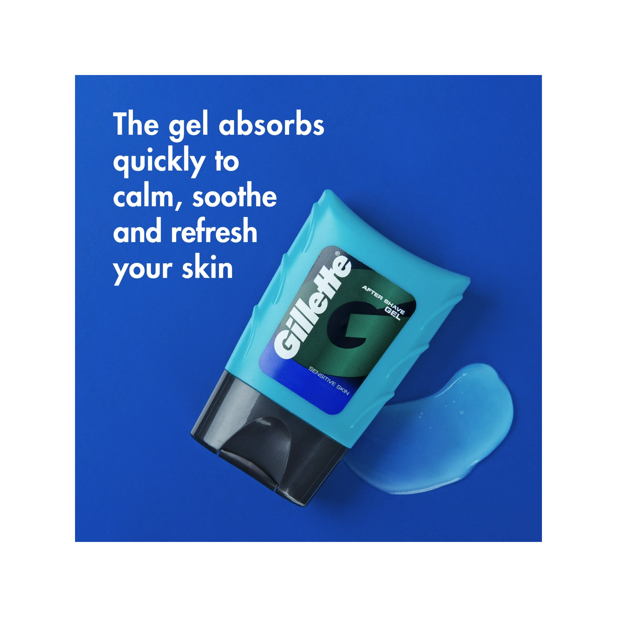 Gillette, Aftershave Gel for Men, Sensitive Skin with Light Fragrance, Soothing Care, 2.5 oz