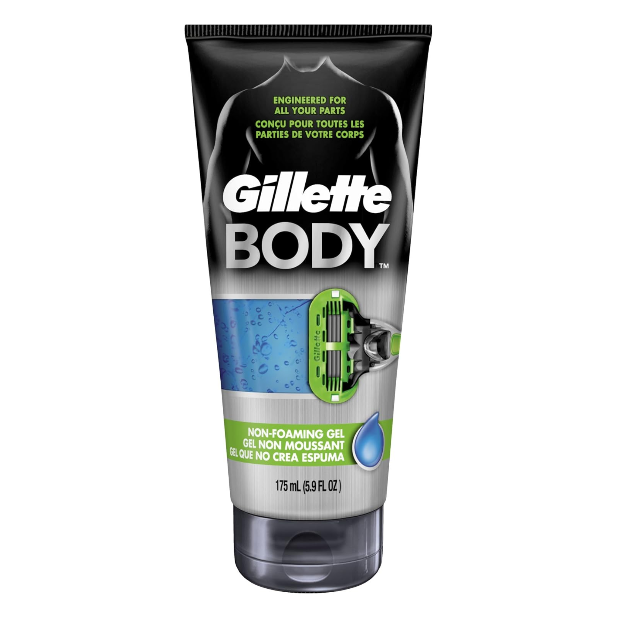 Gillette®, Body Non-Foaming Shave Gel for Men, Smooth & Hydrating Formula, 5.9 fl oz