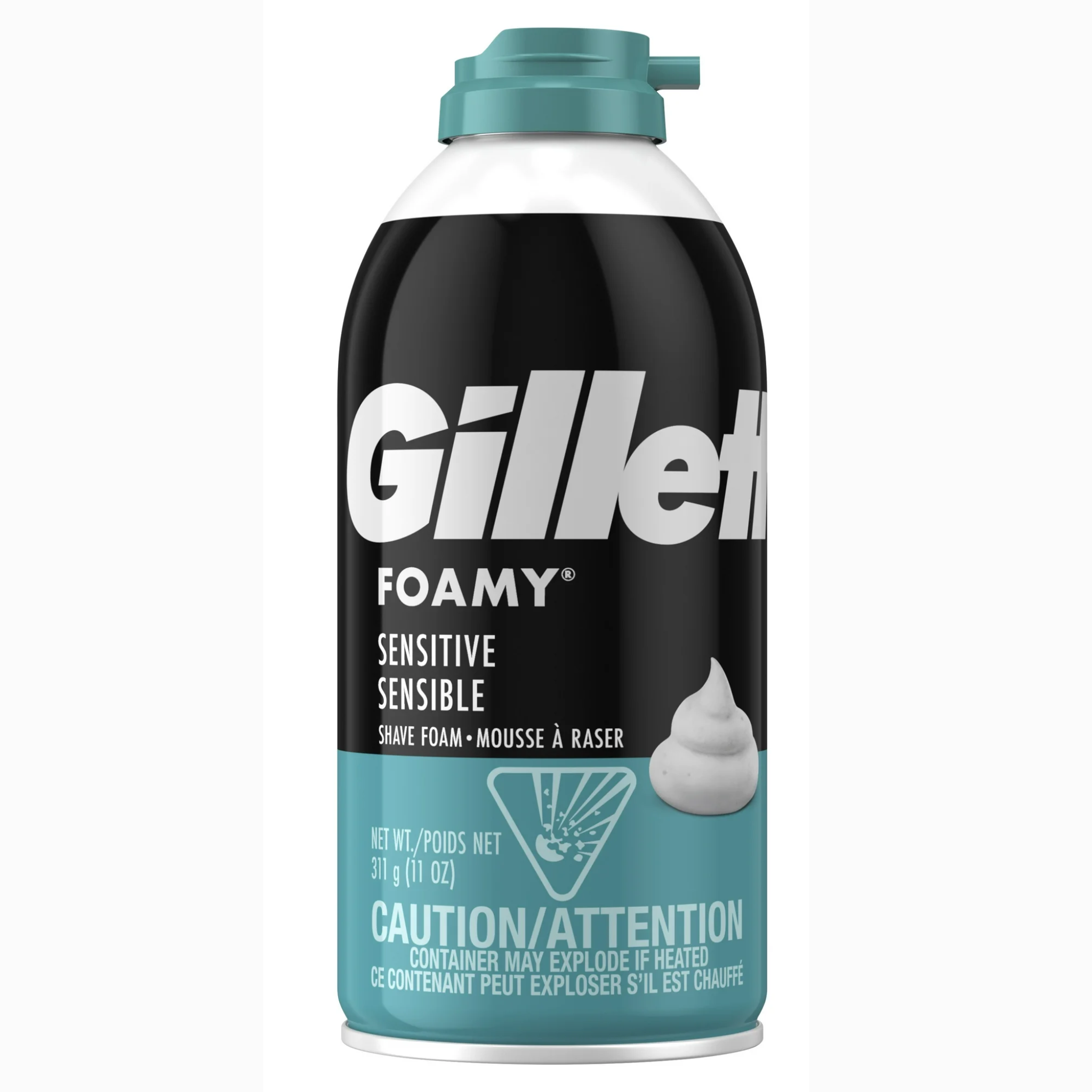 Gillette, Foamy Sensitive Shave Foam for Men, Specially Formulated for Sensitive Skin, 11 oz