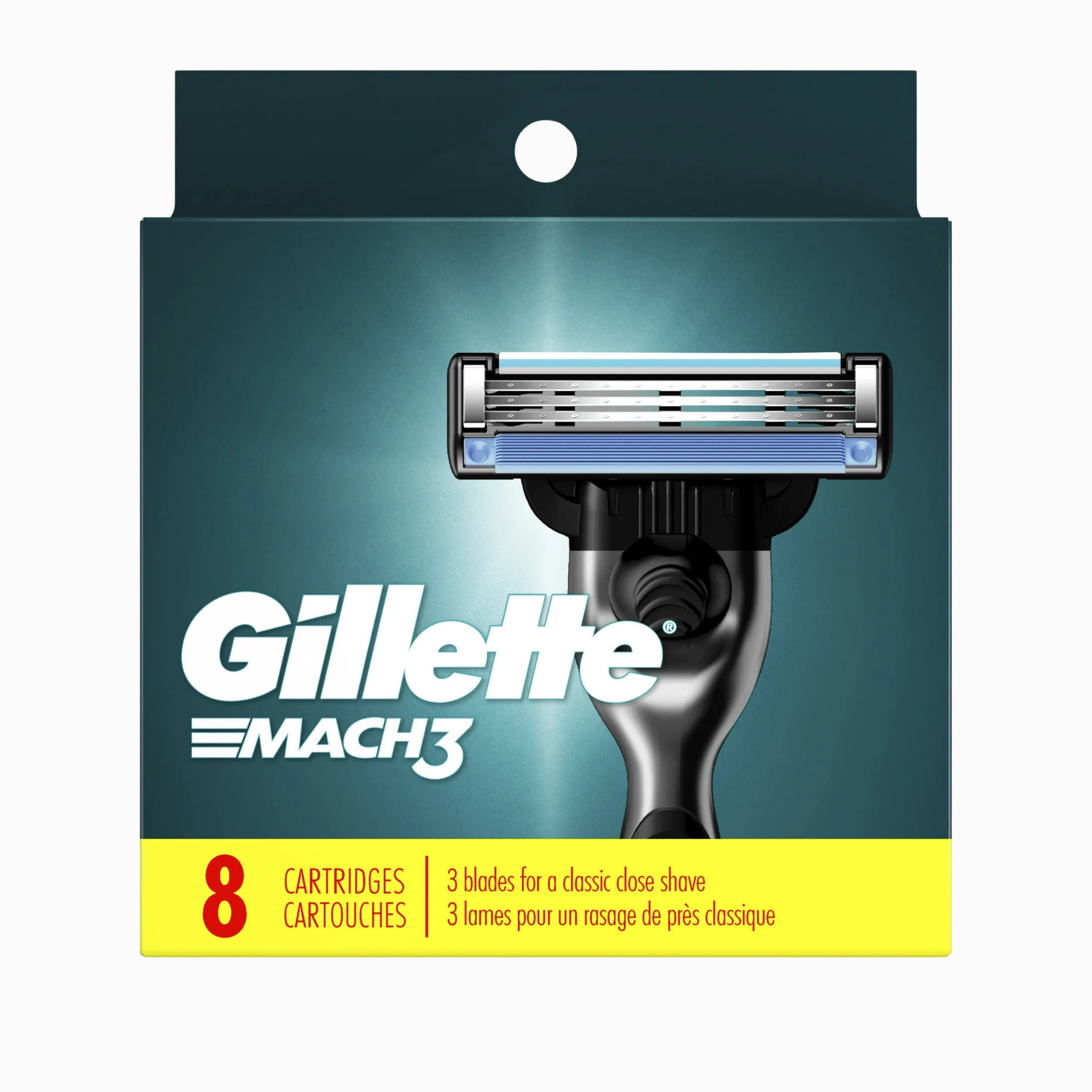 Gillette, Mach3 Razor Blade Refill, Manual Razor for Men, 8 Count