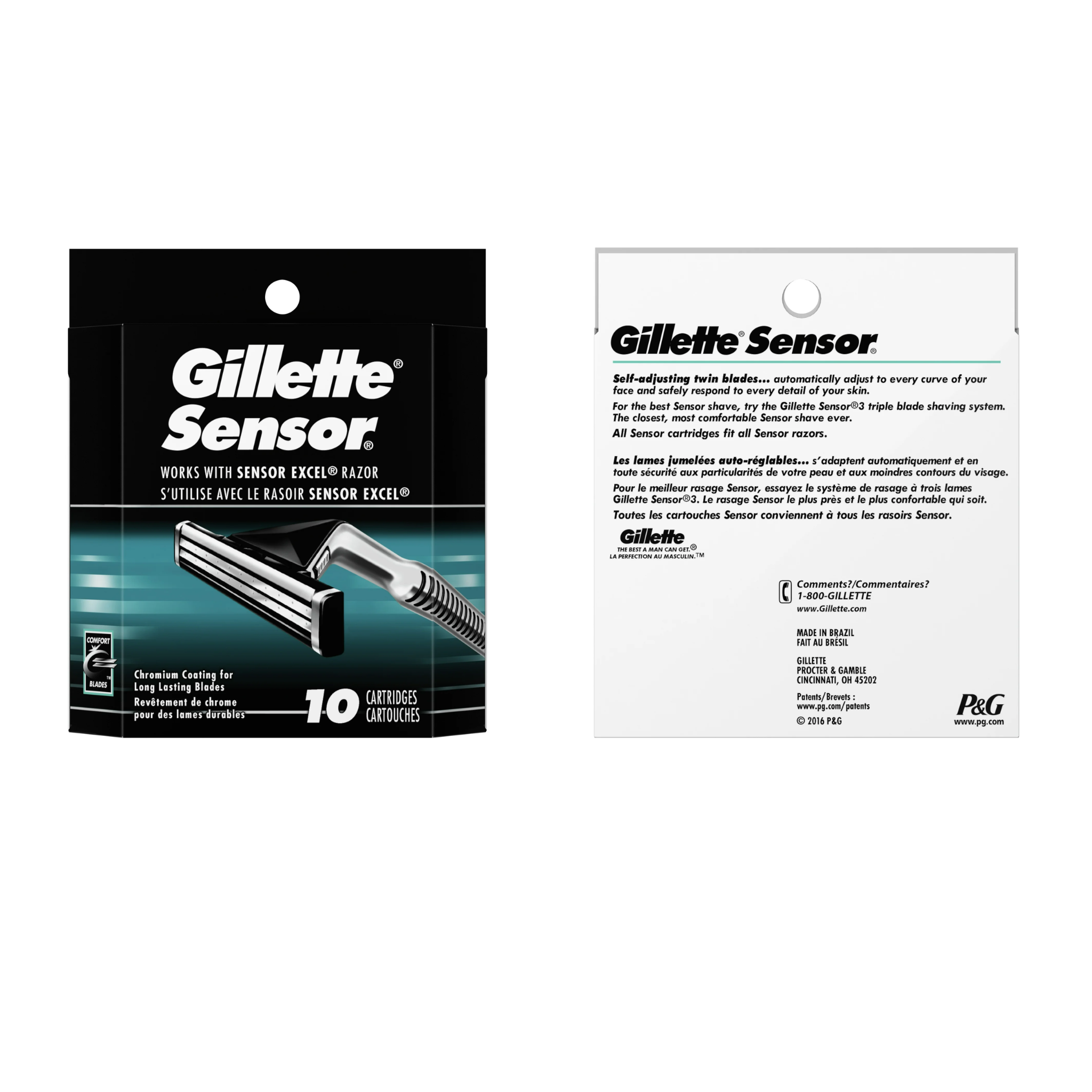 Gillette, Sensor Razor Blade Refills for Men, Smooth and Precise Shave, 10 Count