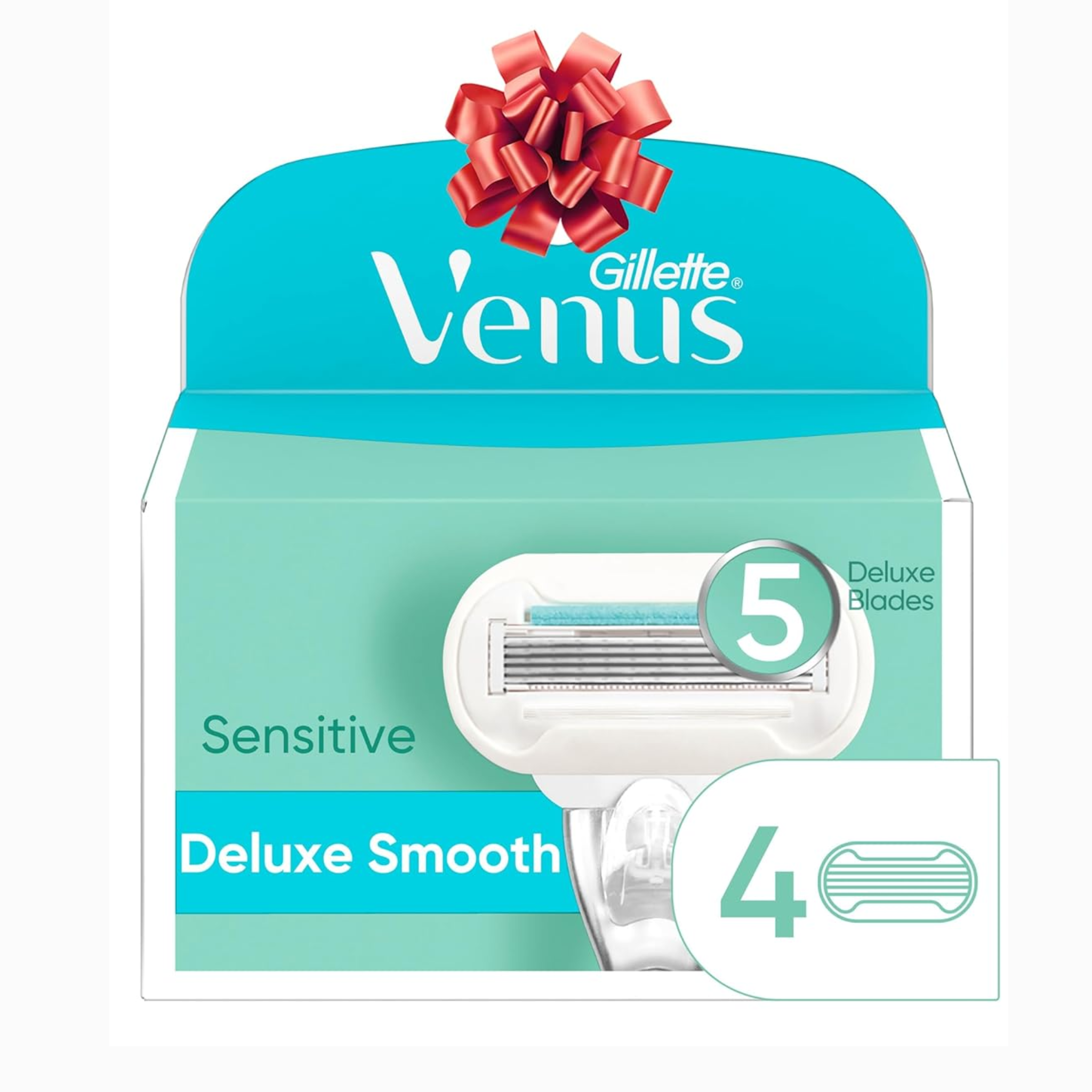 Gillette, Venus Deluxe Smooth Sensitive Razor Blade Refills for Women, Gentle and Precise Shave, 4 Count