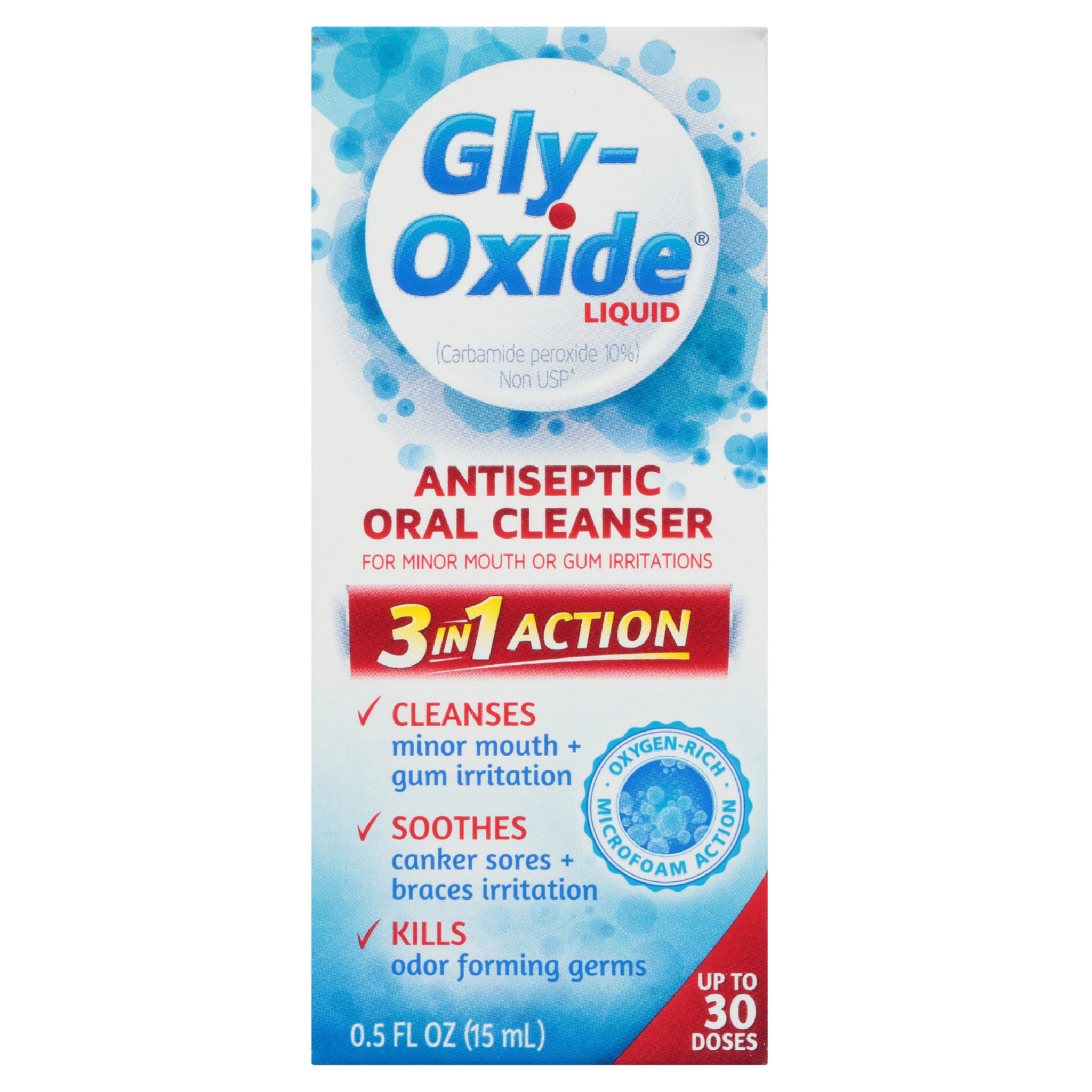 Gly-Oxide, Liquid Antiseptic Oral Cleanser for Soothing and Cleaning, 0.5 FL OZ