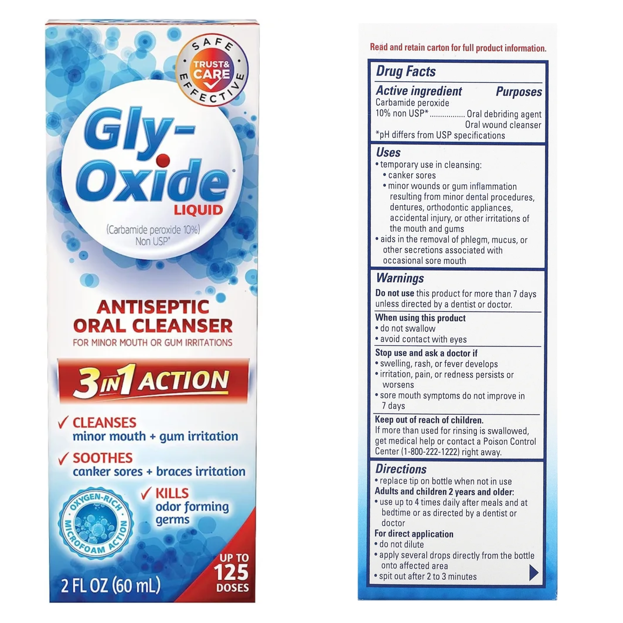 Gly-Oxide, Liquid Antiseptic Oral Cleanser for Soothing and Cleaning, 2 FL OZ