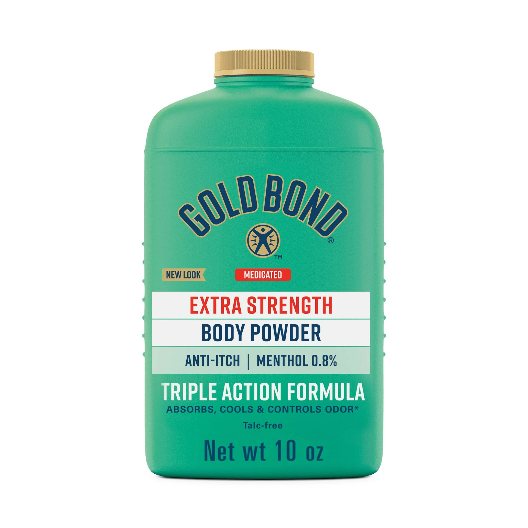 Gold Bond, Extra Strength Medicated Triple Action Body Powder, Talc-Free with Menthol, Anti-Chafing, 10 oz