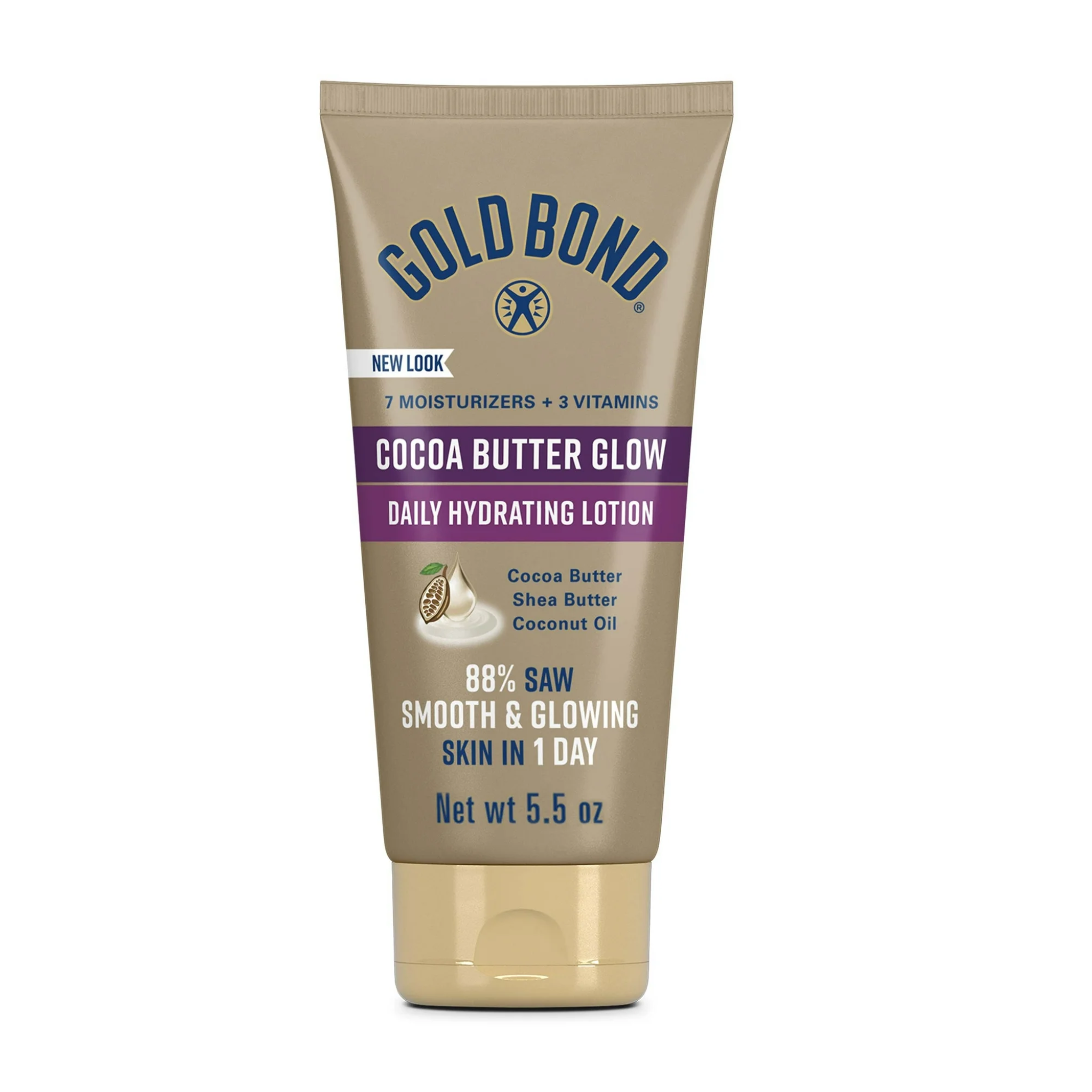 Gold Bond, Cocoa Butter Glow Lotion, Daily Hydration for Soft, Radiant Skin, 5.5 oz Tube