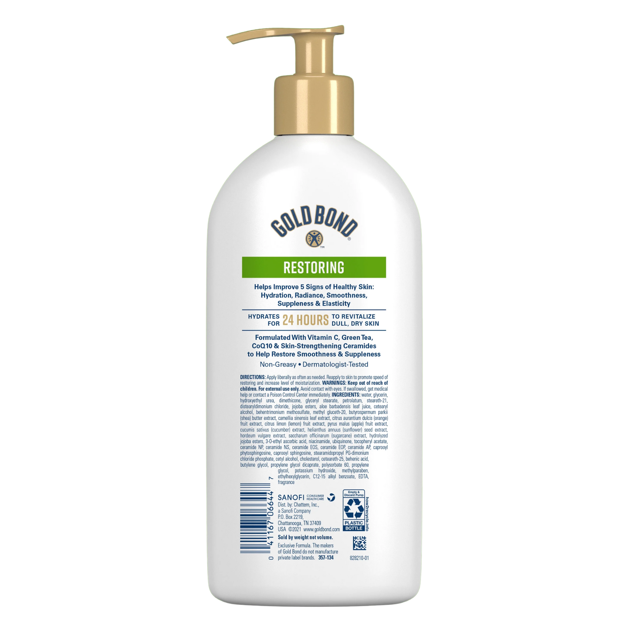 Gold Bond, Restoring Hydrating Lotion, Nourishing Moisturizer with Ceramides, CoQ10, Green Tea & Vitamin C, 13 oz Bottle