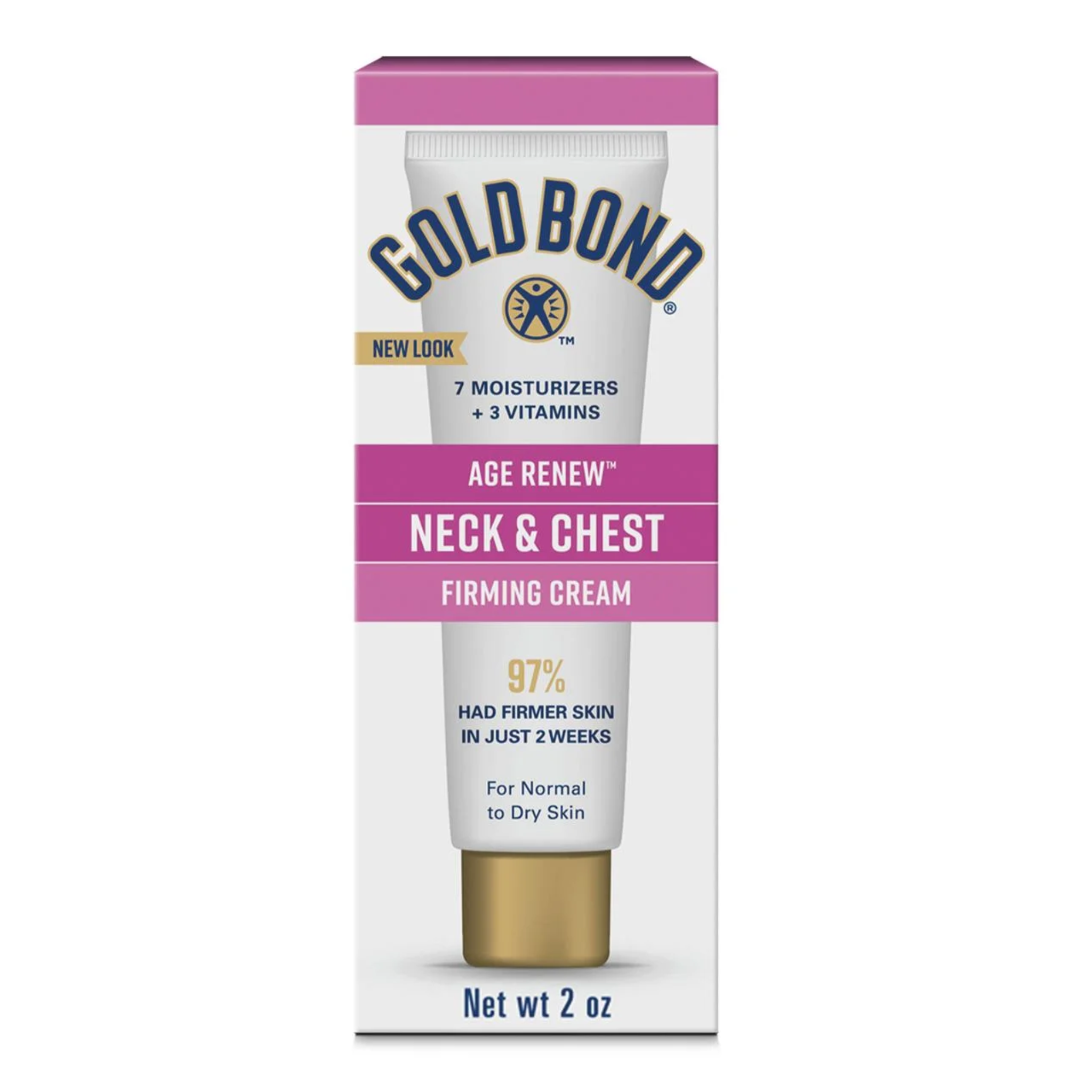 Gold Bond, Age Renew Neck & Chest Moisturizer, Firming Hand Lotion & Face Cream, 2 oz Tube