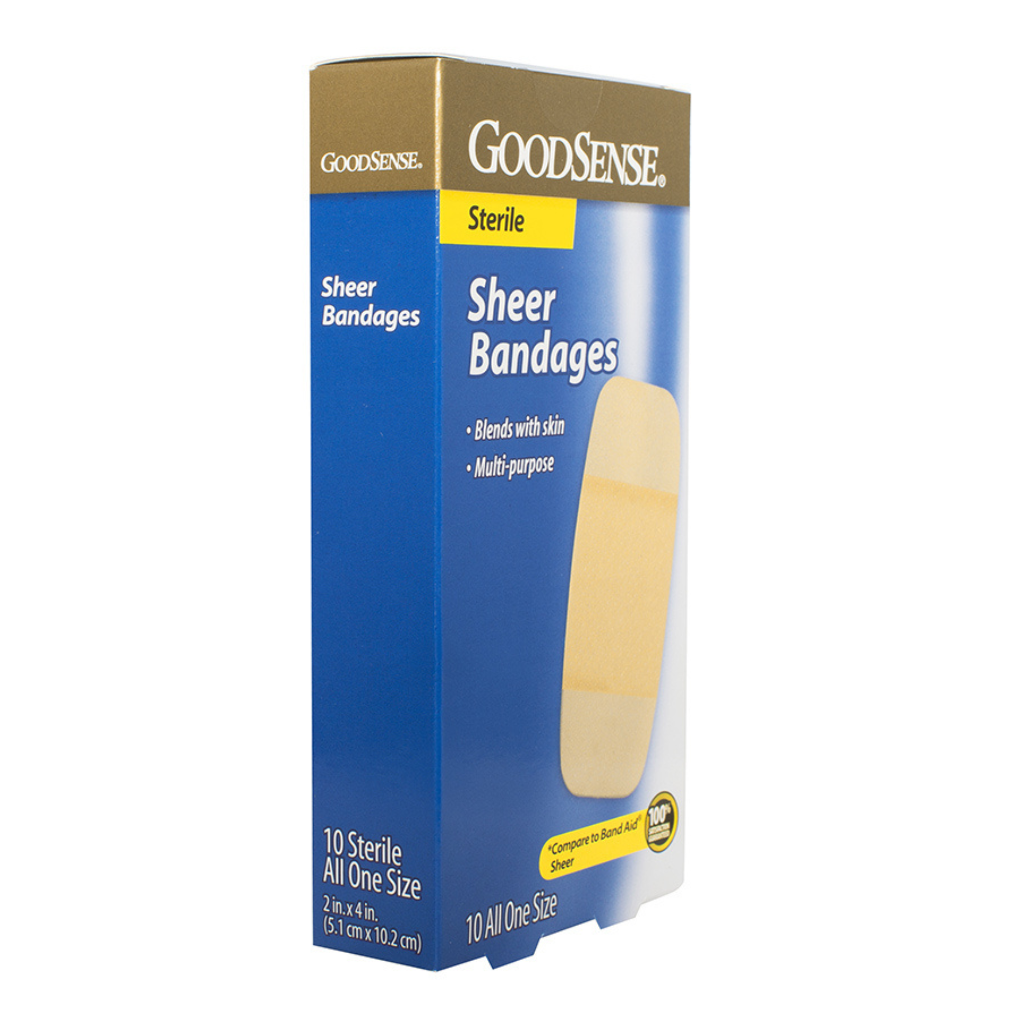 GoodSense Sterile Sheer Bandage, 2"x4, 10 Count