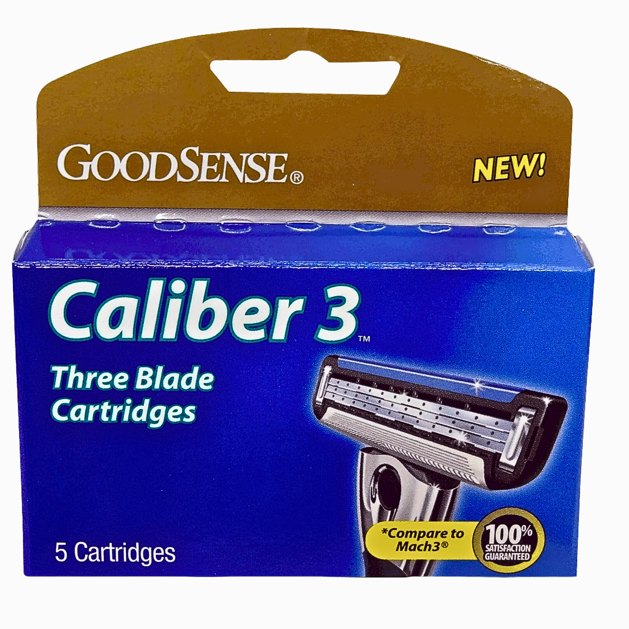 GoodSense, Caliber-3 Triple Blade Cartridges for Men, Precision Shaving, 5 Count