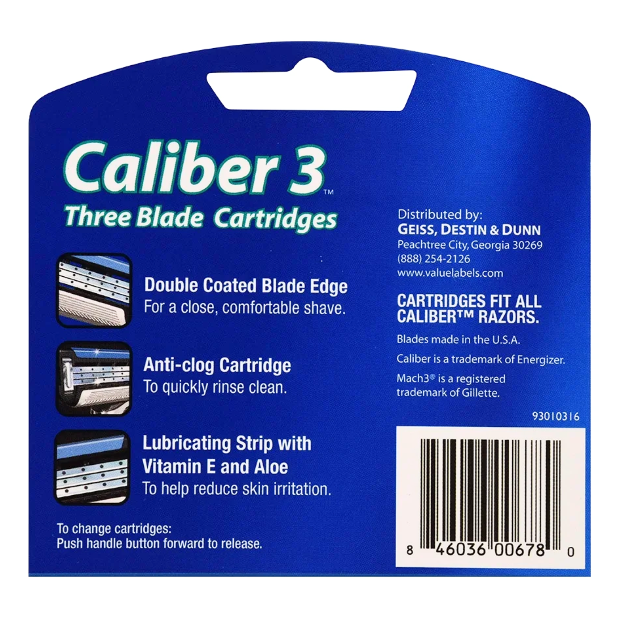 GoodSense, Caliber-3 Triple Blade Cartridges for Men, Precision Shaving, 5 Count