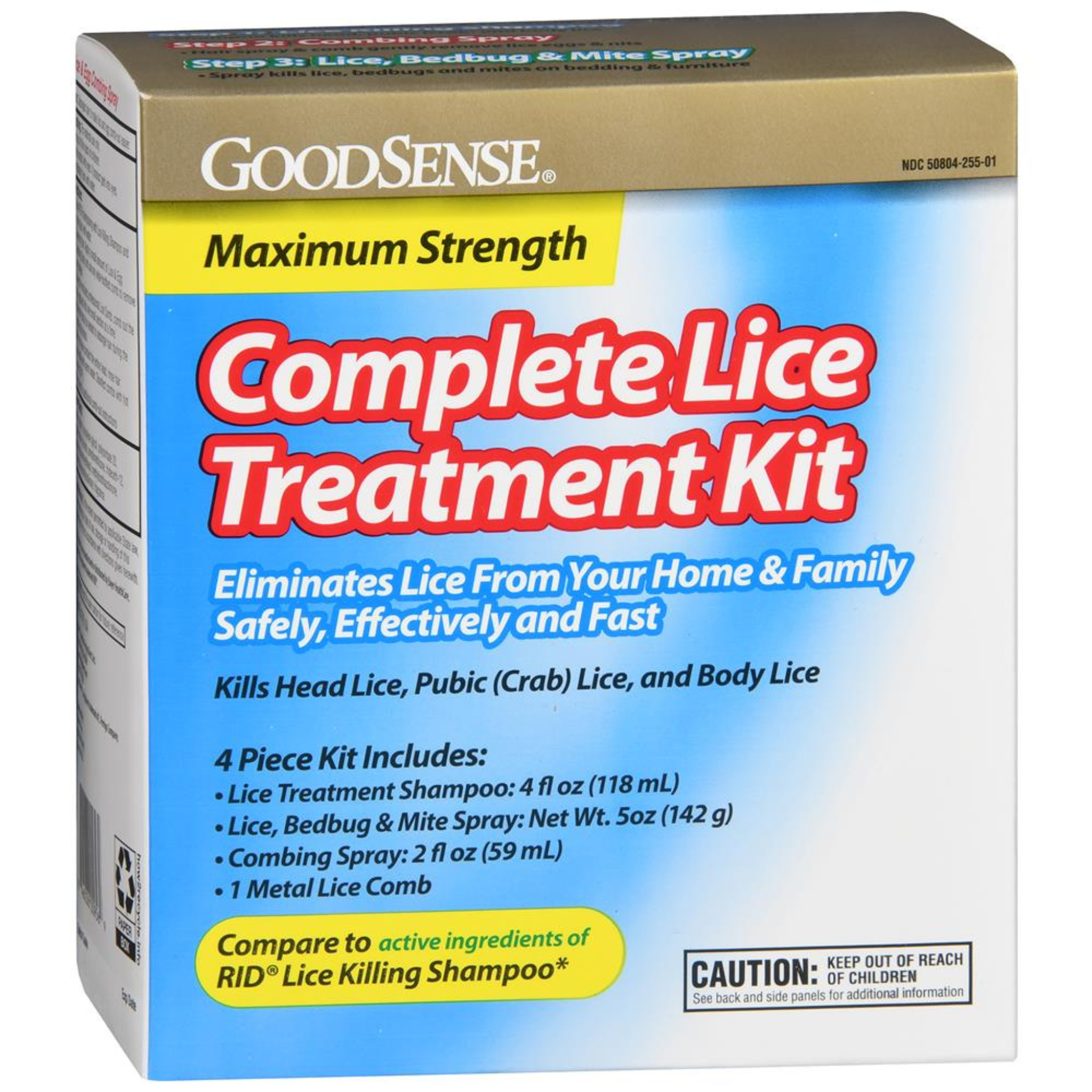 GoodSense, Complete Lice Treatment Kit, Safe and Effective Lice Removal Solution, 4 Piece