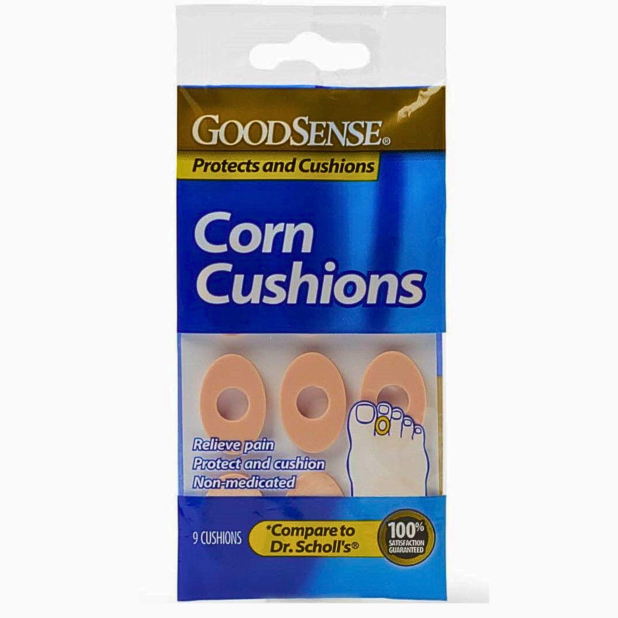 GoodSense, Corn Cushions, Soft and Protective Relief for Corn Pain, 9 Count