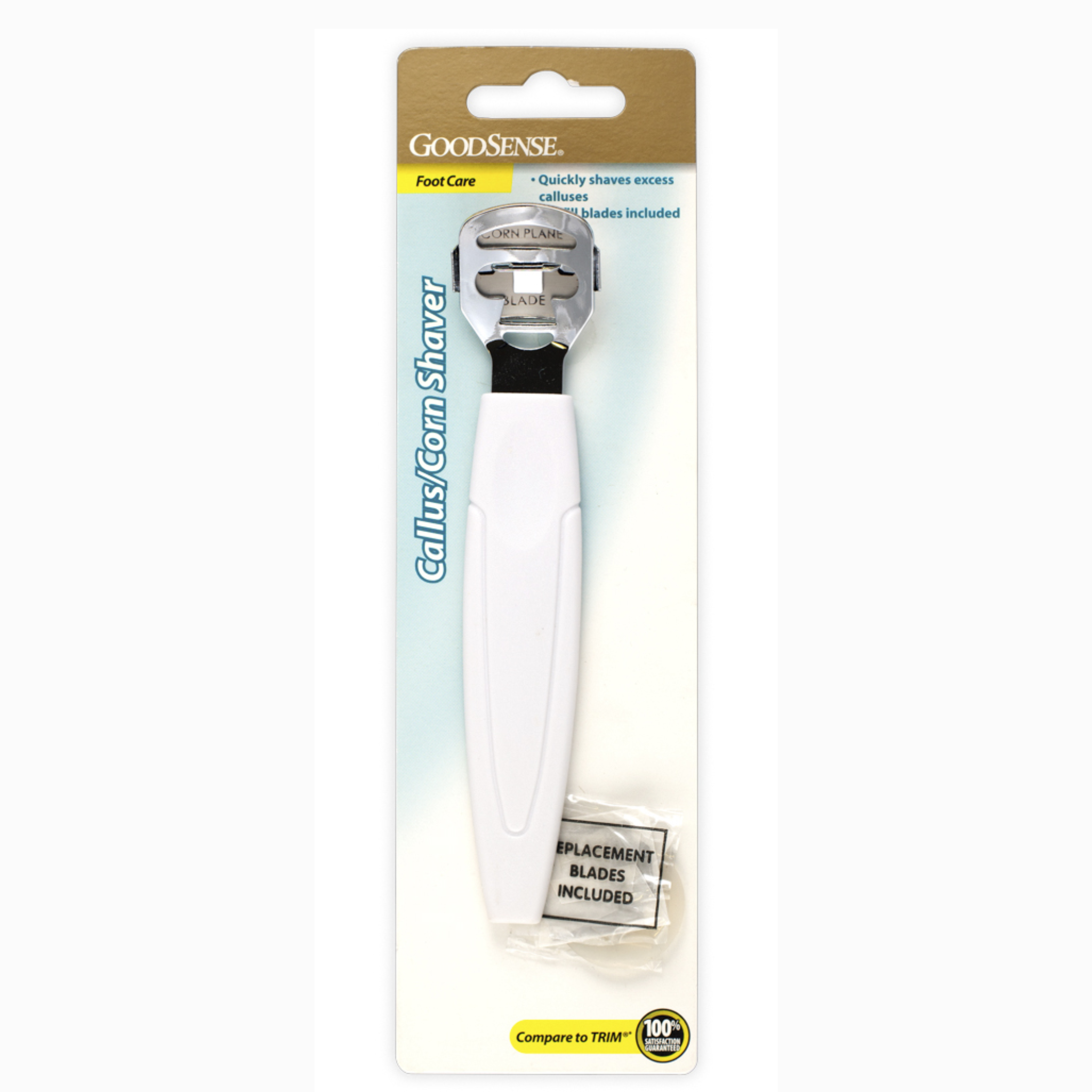 GoodSense, Easy Grip Callus and Corn Shaver, Includes 2 Refill Blades, Precise and Comfortable Care