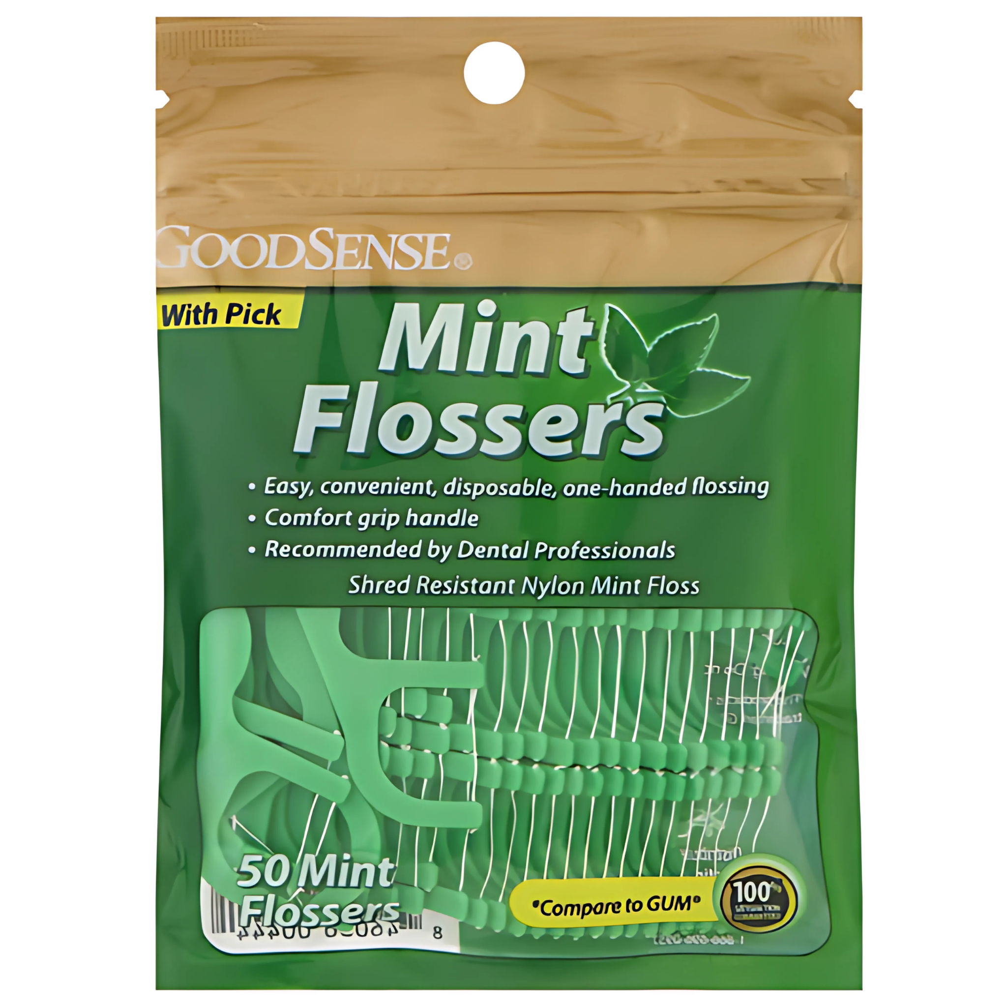 GoodSense, Flossers with Pick, Convenient Mint-Flavored for Effective Oral Hygiene, 50 Count