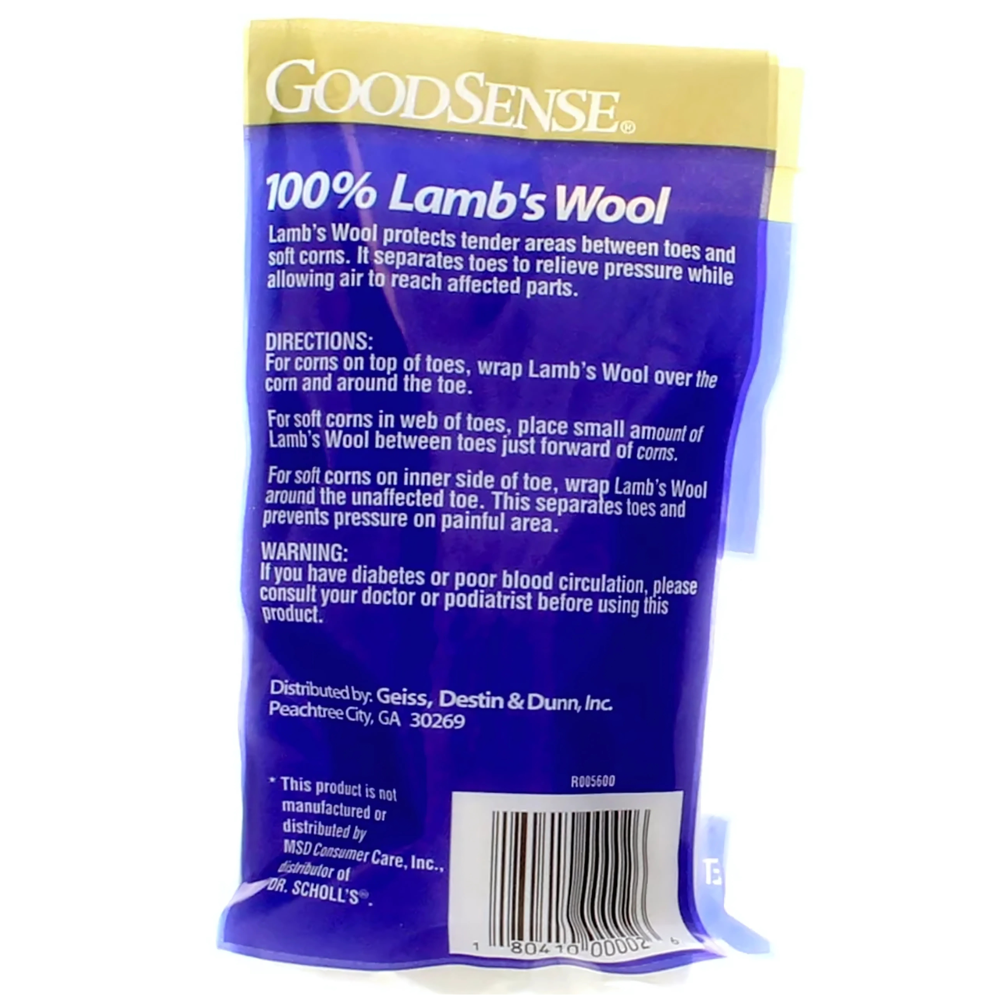 GoodSense, Lamb's Wool Padding, Soft Cushioning for Foot Comfort, 0.375 oz