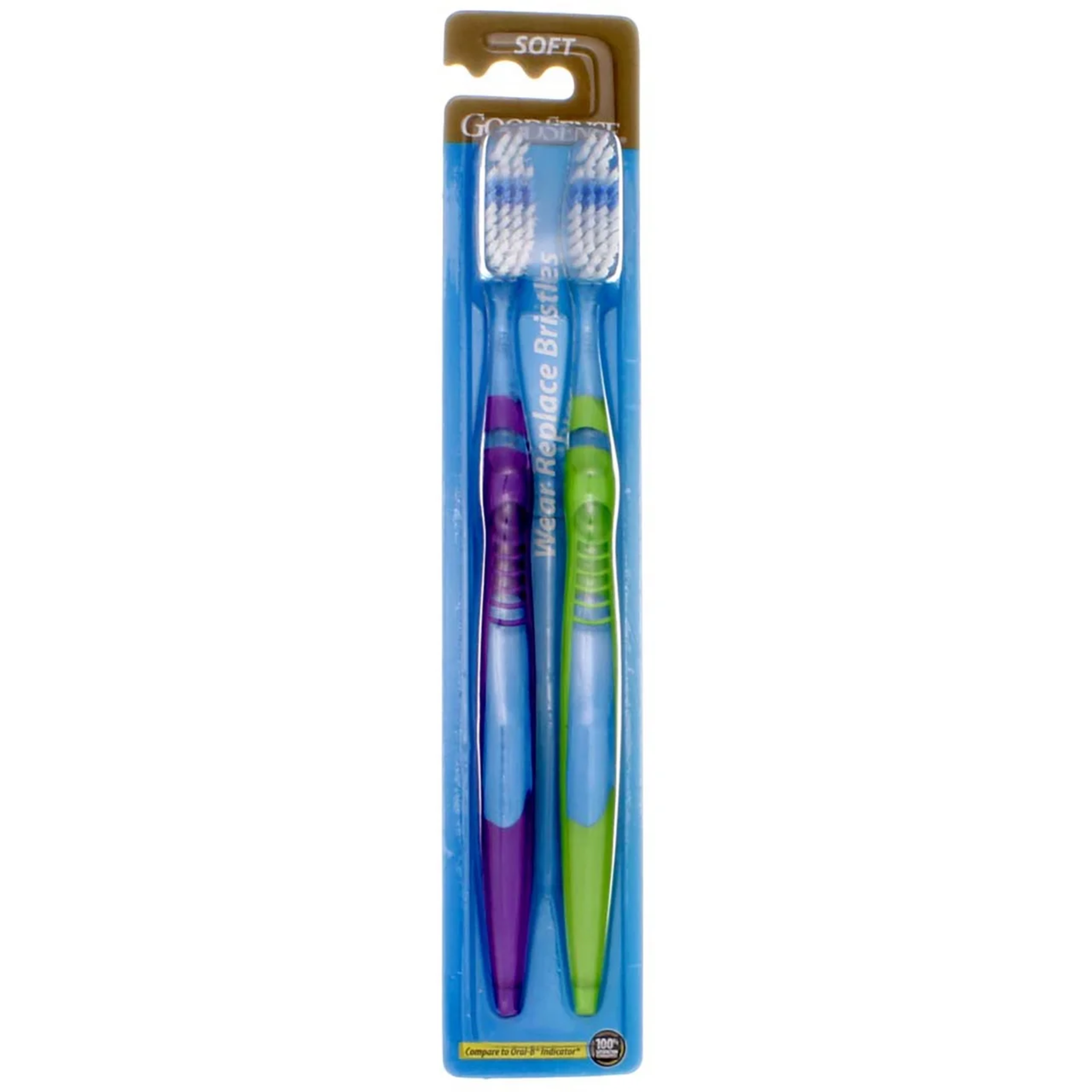 GoodSense, Wear Replace Soft Toothbrush, Gentle Bristles for Comfortable Oral Care, 2 Ct