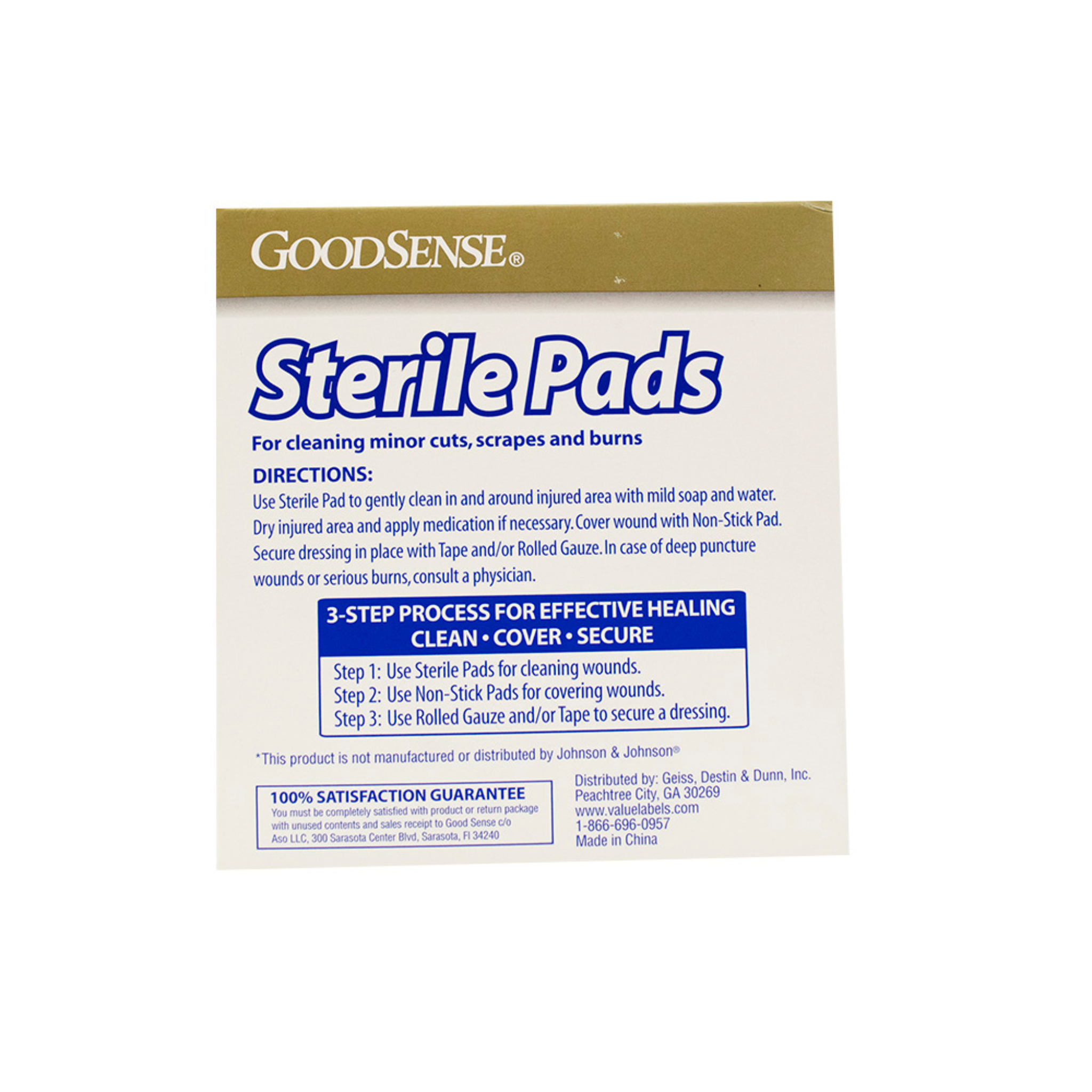 Goodsense Sterile Pads 3x3" 10 Count