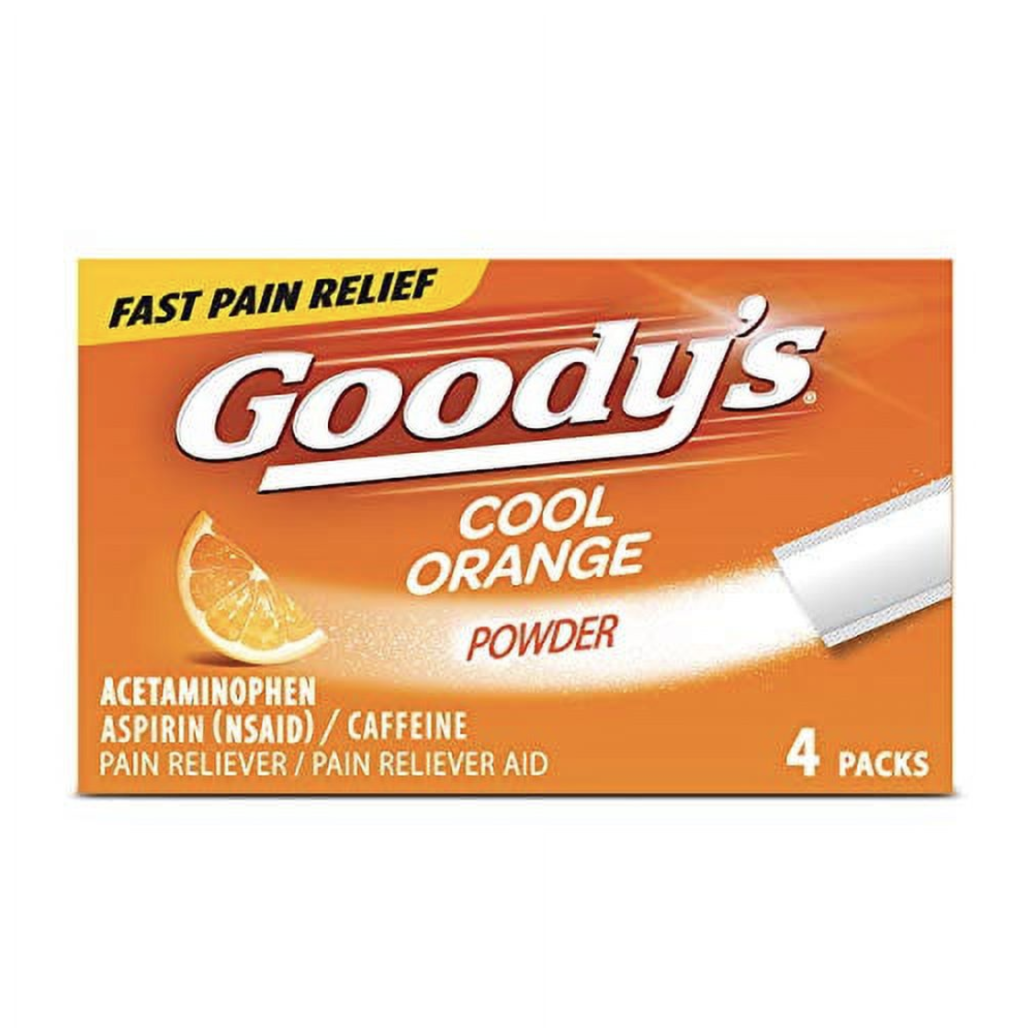 Goody's Extra Strength Headache Powders, Cool Orange, Pack of 6, 4 Count