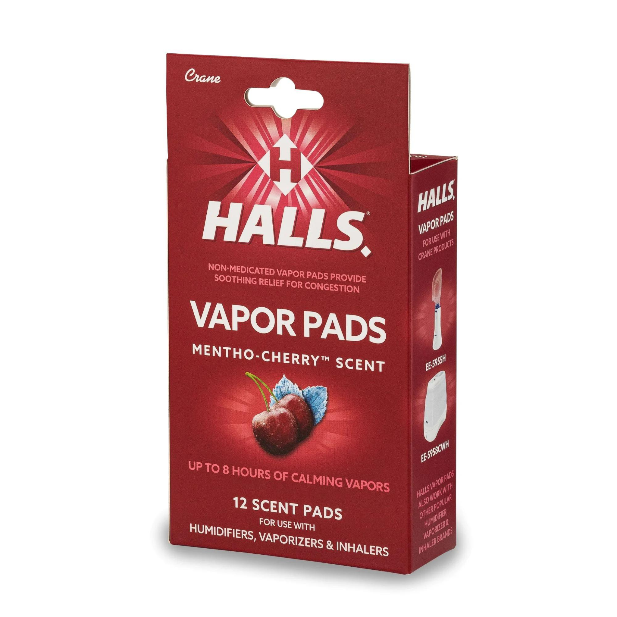 HALLS Mentho-Cherry Scented Vapor Pads, 12 Count