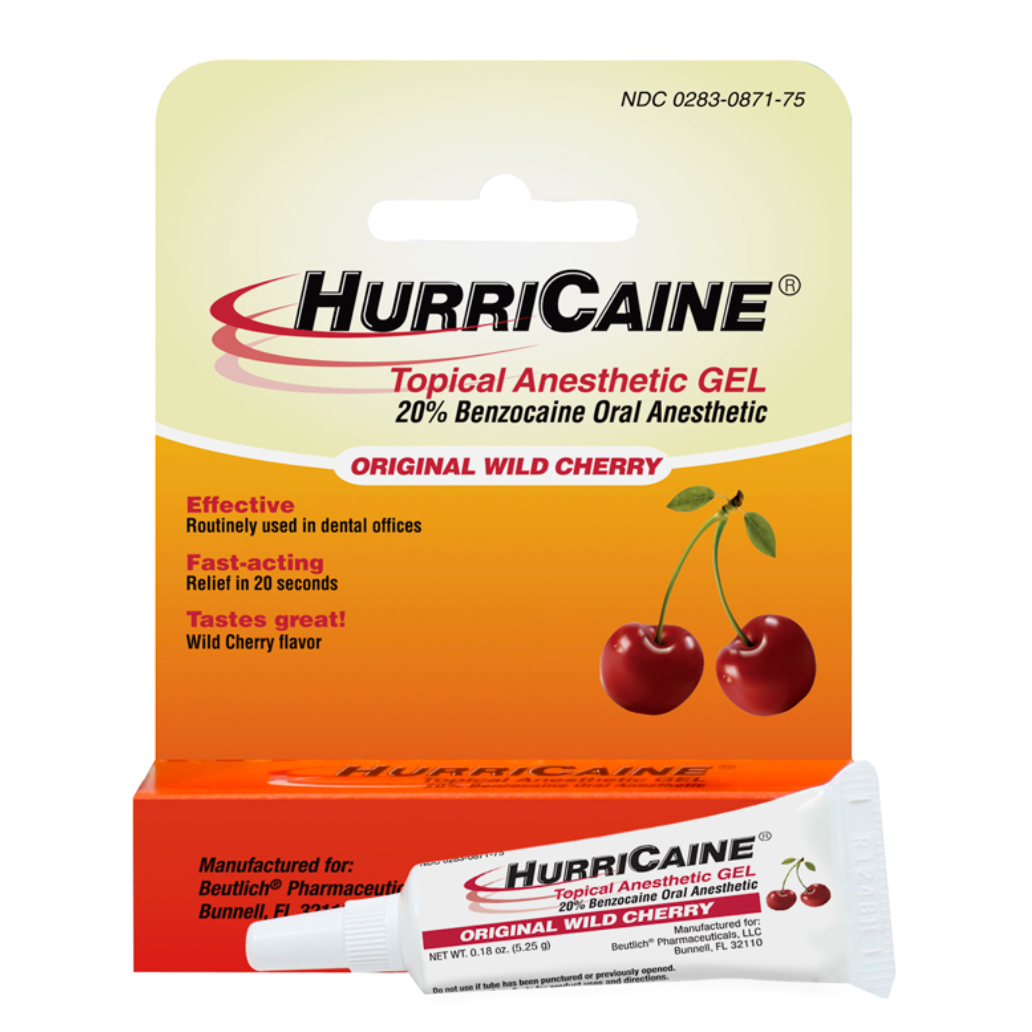 HURRICAINE, Topical Anesthetic Gel for Fast Pain Relief, 5.25 gm Tube