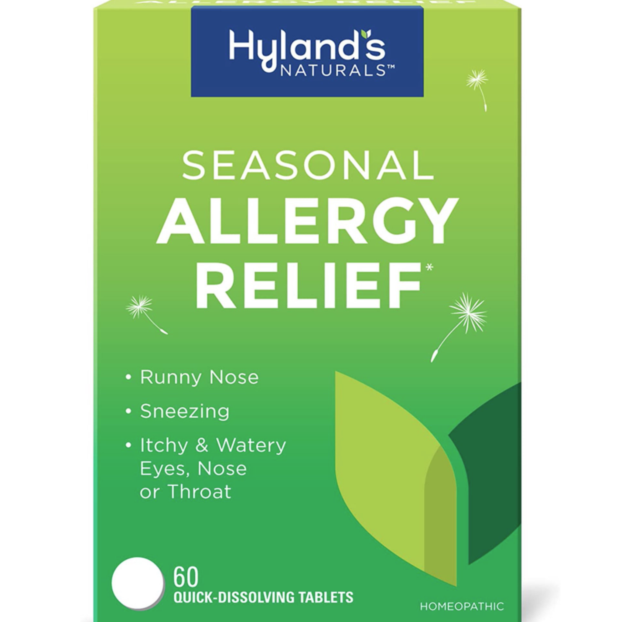 Hyland's Naturals Seasonal Allergy Relief Tablets,White, 60 Count