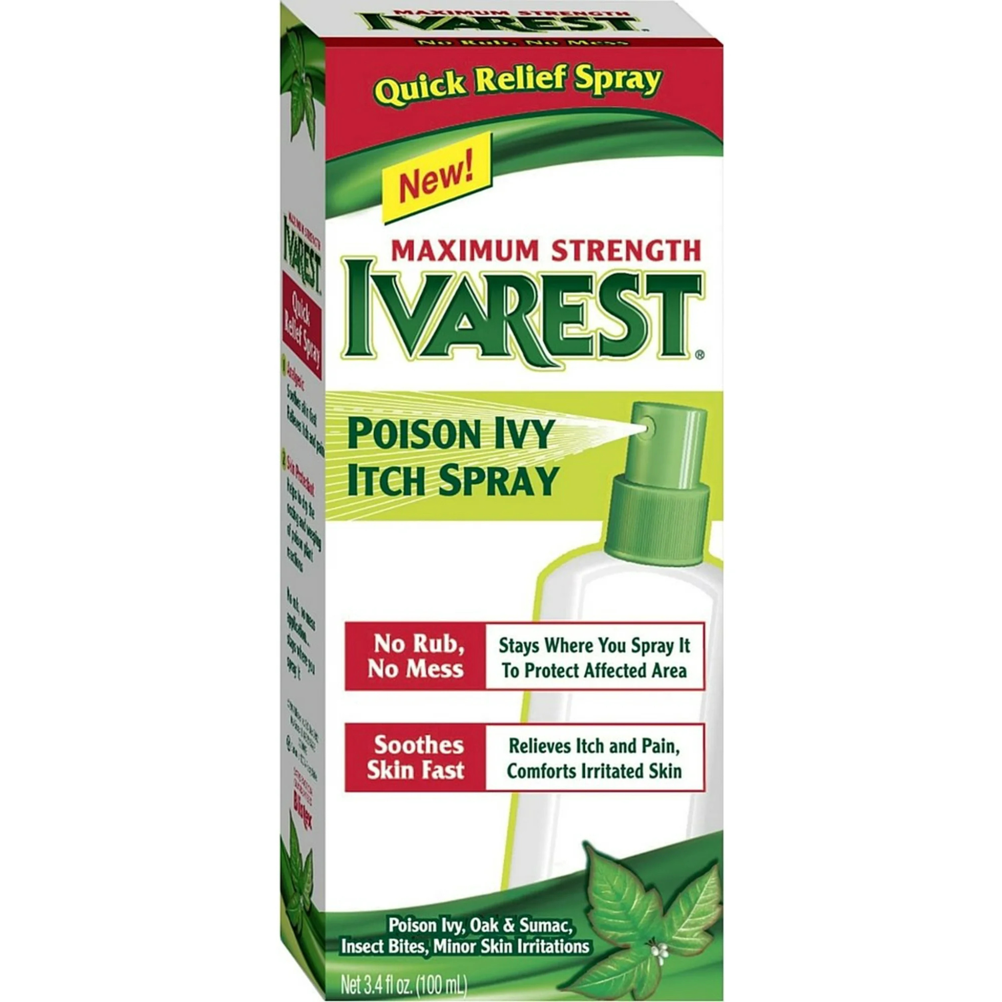 Ivarest, Poison Ivy Itch Spray, Maximum Strength Anti-Itch Relief for Skin Irritations, 3.40 oz